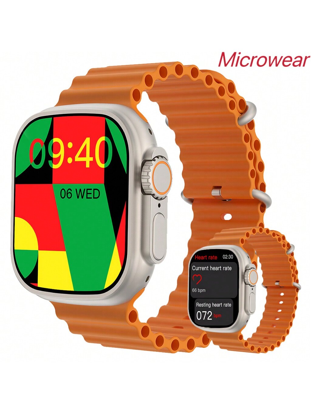 Microwear Smart Watch For Men Women,Heart Rate/Blood Oxygen/Sleep Monitor, Pedometer, Calories Activity Trackers 100 Sports Modes, 2.01" HD Touchscreen Fitness Watch For Android IOS,Extra-Long Battery Life
