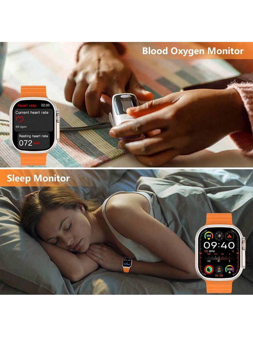 Microwear Smart Watch For Men Women,Heart Rate/Blood Oxygen/Sleep Monitor, Pedometer, Calories Activity Trackers 100 Sports Modes, 2.01" HD Touchscreen Fitness Watch For Android IOS,Extra-Long Battery Life