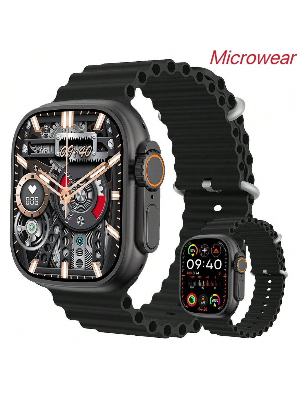Microwear Smart Watch For Men Women,Heart Rate/Blood Oxygen/Sleep Monitor, Pedometer, Calories Activity Trackers 100 Sports Modes, 2.01" HD Touchscreen Fitness Watch For Android IOS,Extra-Long Battery Life
