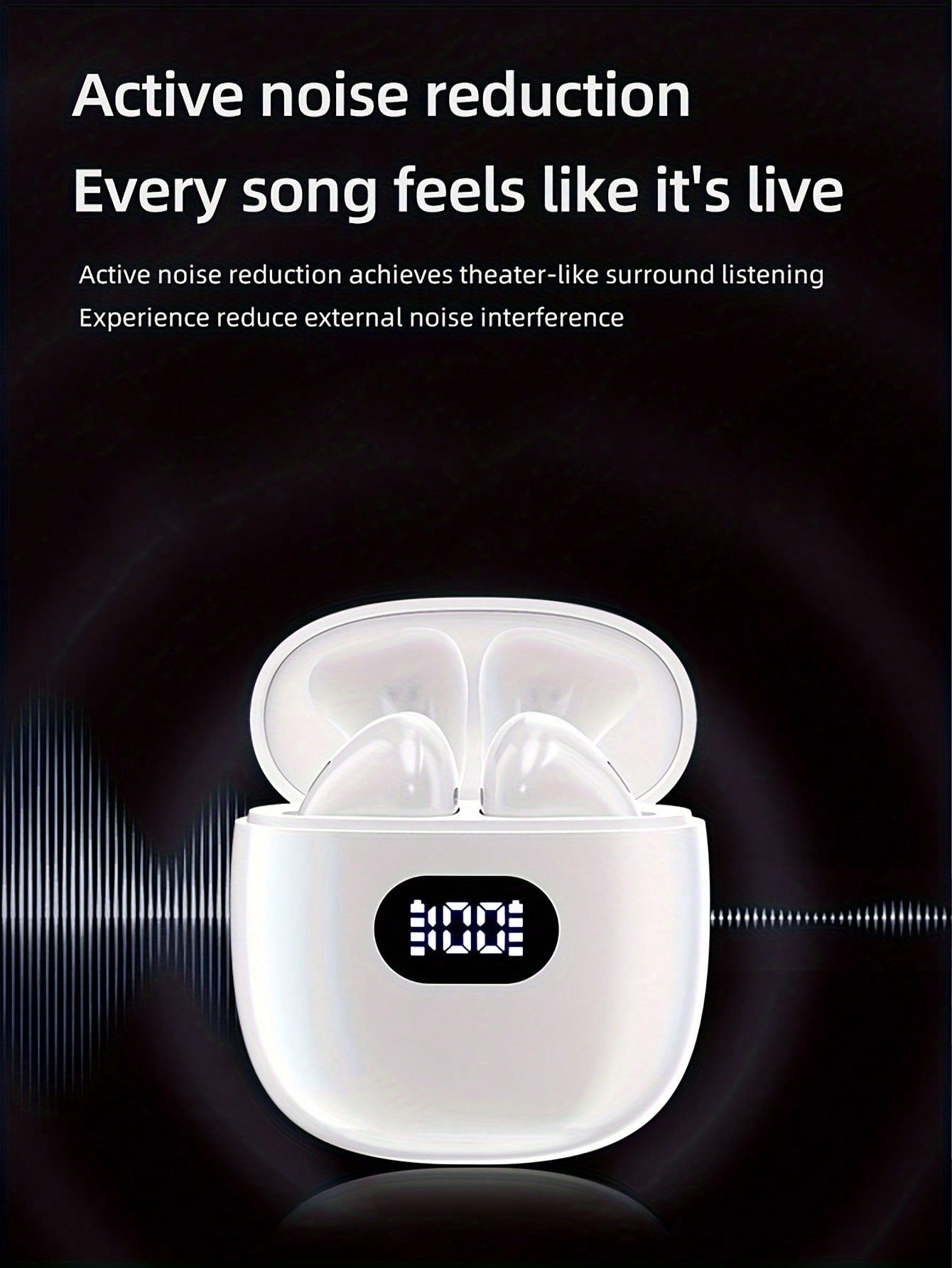 True Wireless Earbuds With LCD Display - Comfortable Semi-In-Ear Design, HiFi Sound Quality And 9D Surround, Suitable For Calling, Touch Control, Wireless Connection, Ideal Compatible With Apple/Android/ Devices