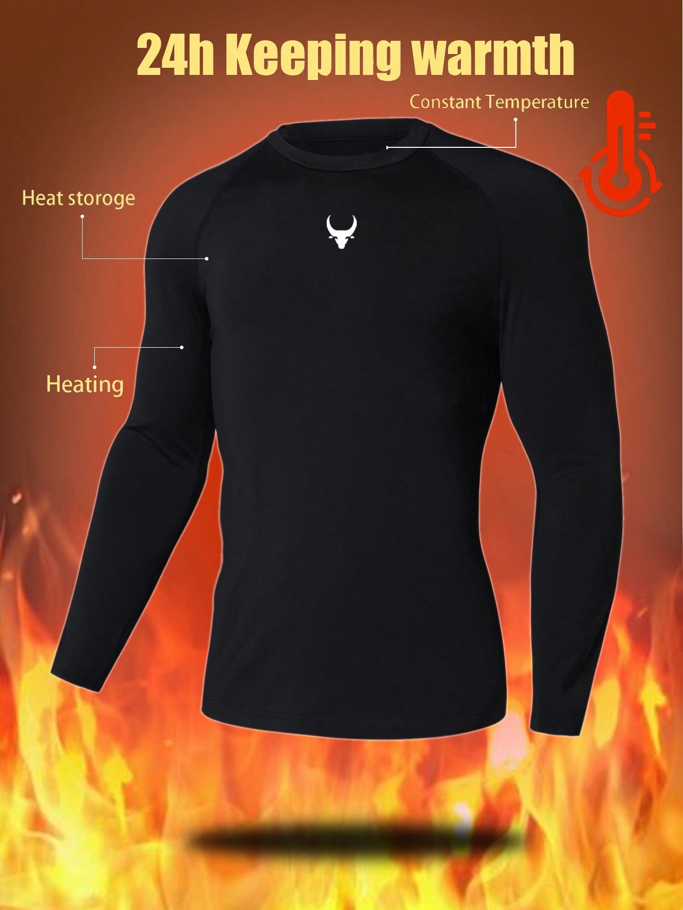 Manfinity Sport PWRUP Men's Round Neck Long Sleeve Printed Simple Pullover And Pants Sports Suit