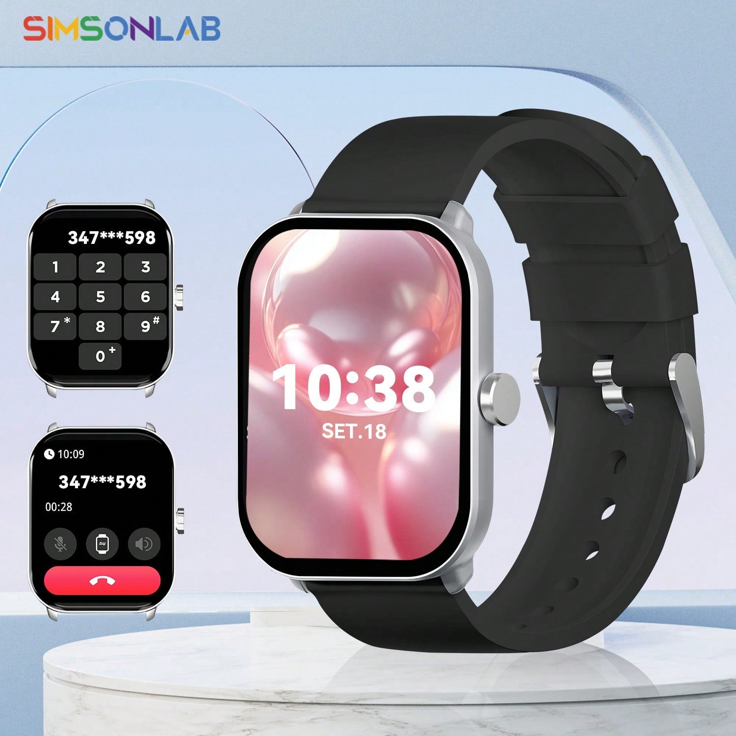 SIMSONLAB 2024 NEW Smart Watch For Women, 2.01 Inch HD Display Screen Smart Watch Support Call Function (Answer/Reject), Combination Lock, SOS, Voice Assistant, Game, Fitness Tracker With 50 Sports Modes, Sporty Smart Watch Compatible With IPhone