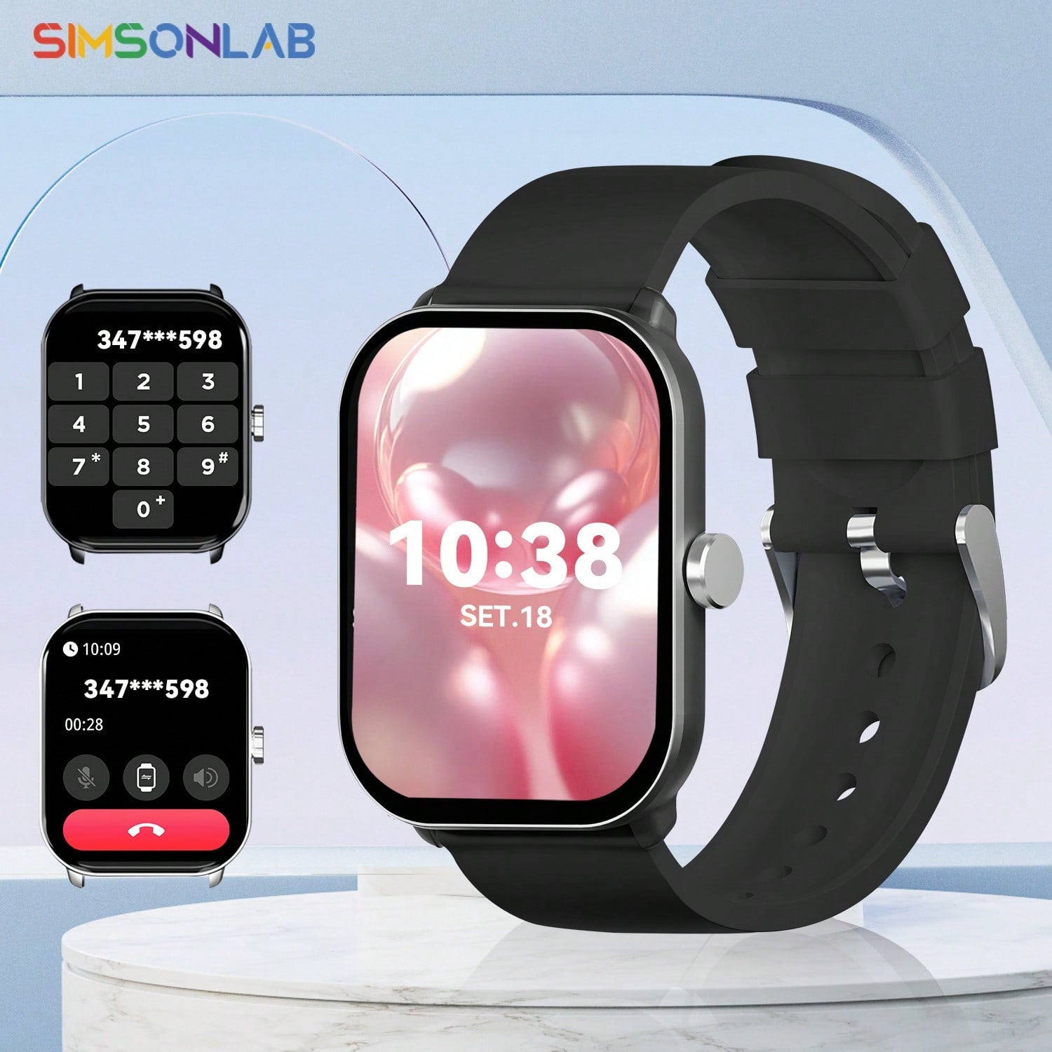 SIMSONLAB 2024 NEW Smart Watch For Women, 2.01 Inch HD Display Screen Smart Watch Support Call Function (Answer/Reject), Combination Lock, SOS, Voice Assistant, Game, Fitness Tracker With 50 Sports Modes, Sporty Smart Watch Compatible With IPhone