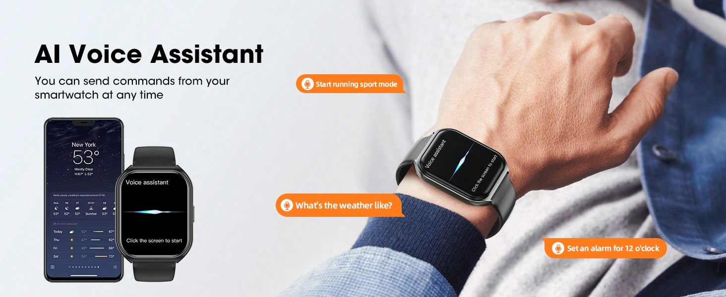 Smart Watch, 1.83 Inch HD Smartwatches For Men Women, (Answer/Make Calls), Fitness Tracker With 24 Sport Modes, Health Monitor Fitness Watch Calorie/Sleep Monitor Smartwatch For Android IOS