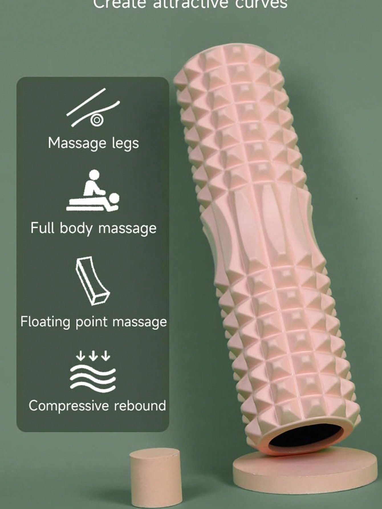 1pc EVA Black Yoga Foam Roller For Back Pilates Exercise Massager Set Fitness Column Equipment Gym Exercise Accessories Roller For Back Massage