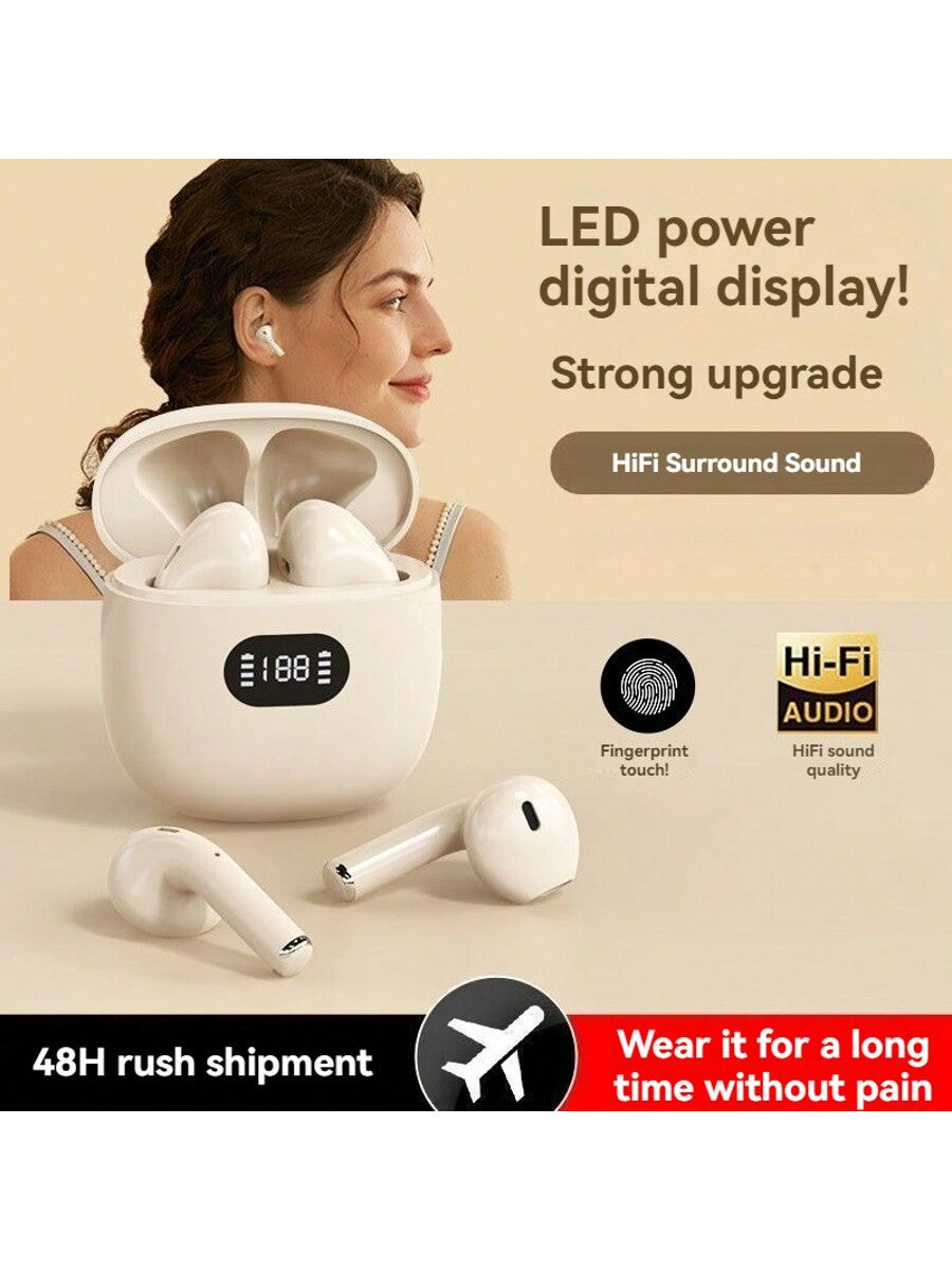 True Wireless Earbuds With LCD Display - Comfortable Semi-In-Ear Design, HiFi Sound Quality And 9D Surround, Suitable For Calling, Touch Control, Wireless Connection, Ideal Compatible With Apple/Android/ Devices