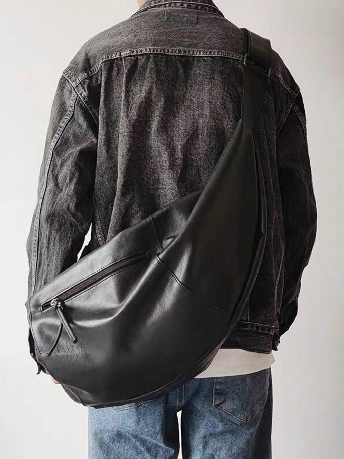 Multifunctional Large Capacity Men's College Bag, Fashionable Solid Color Shoulder/Crossbody Bookbag For Carrying Books