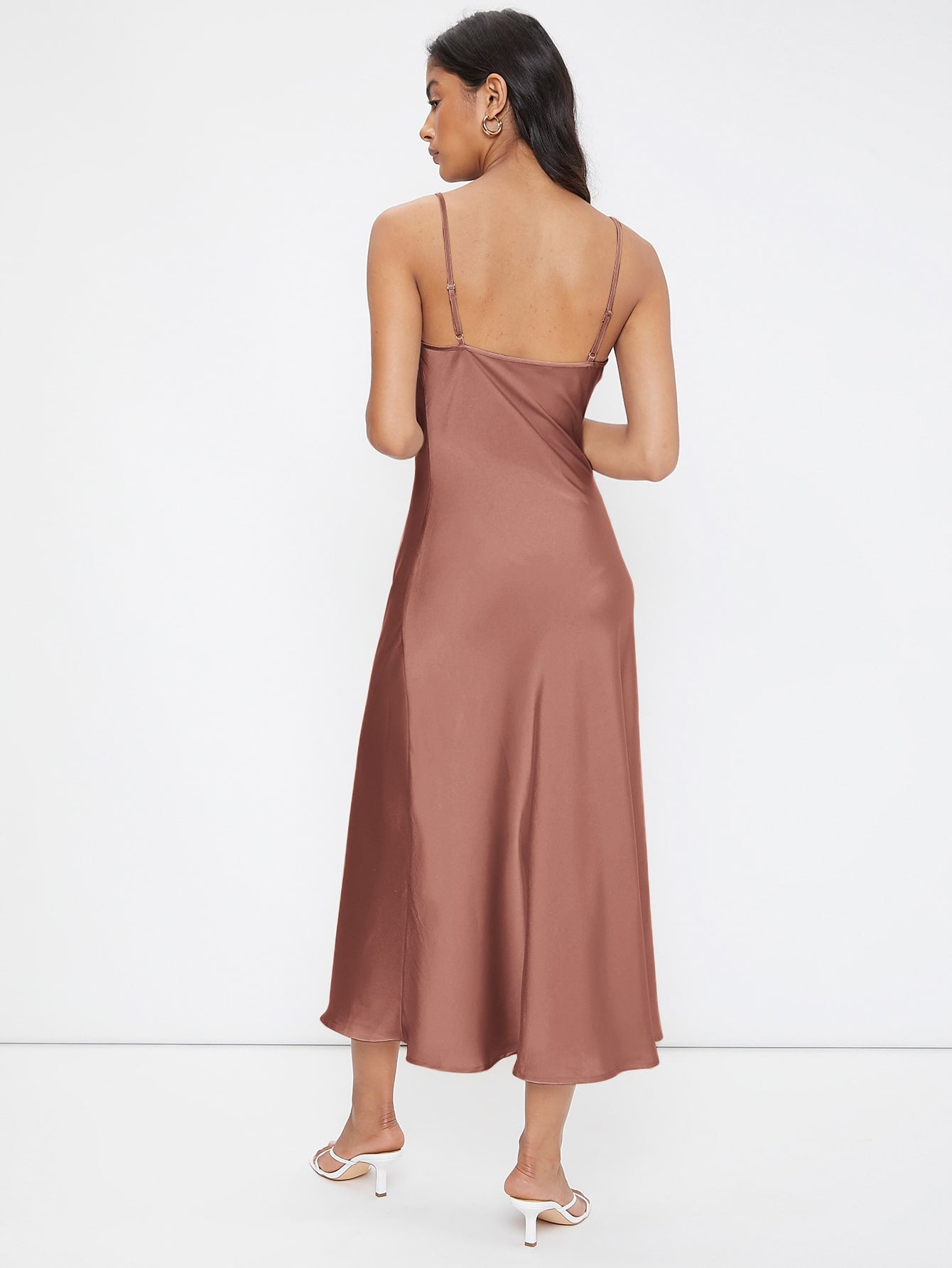 BizChic Cowl Neck Solid Slip Dress Workwear