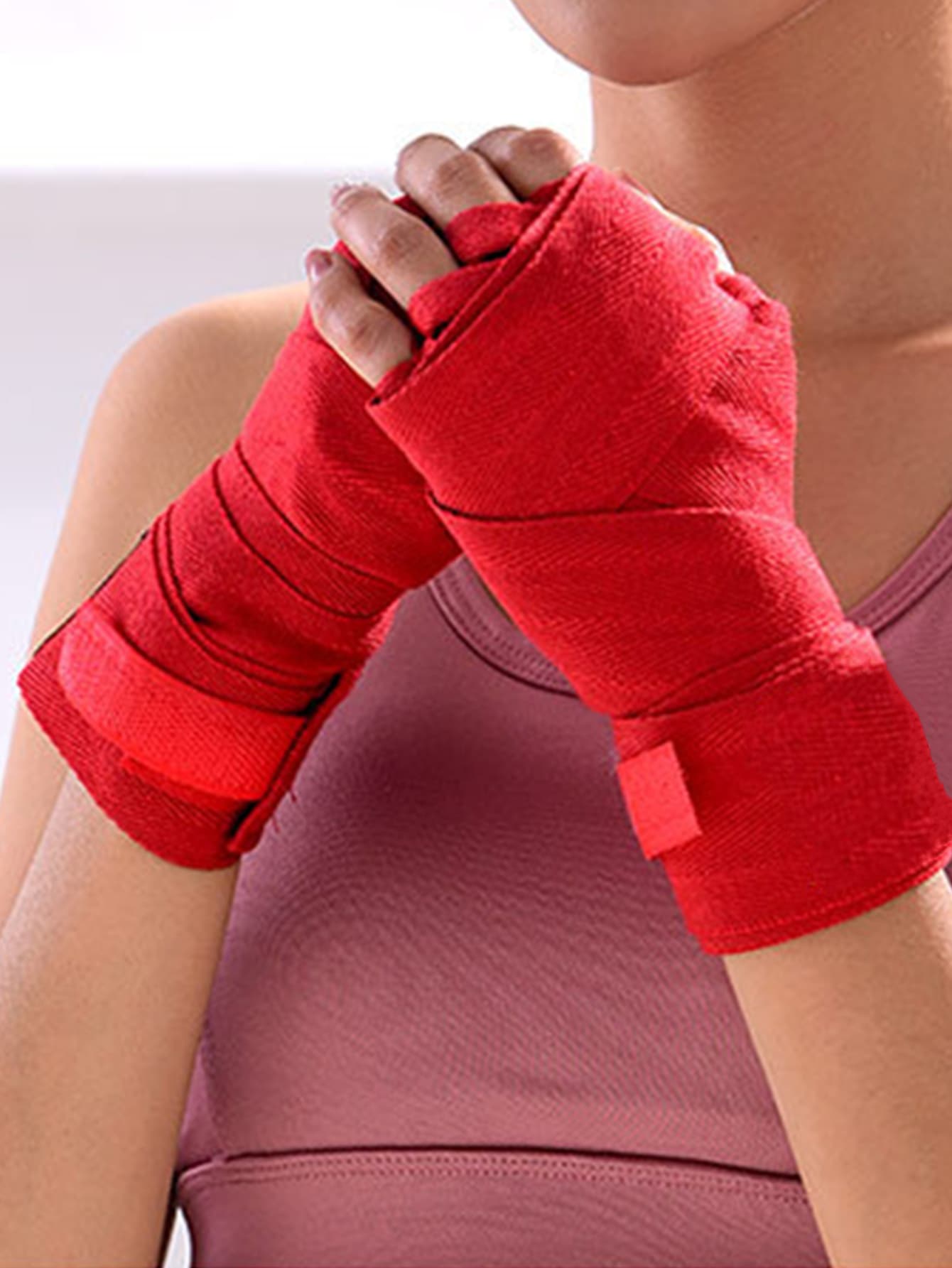 1 Pair Red Boxing Hand Wraps, Boxing Gloves, Boxing Protective Gear, Fitness