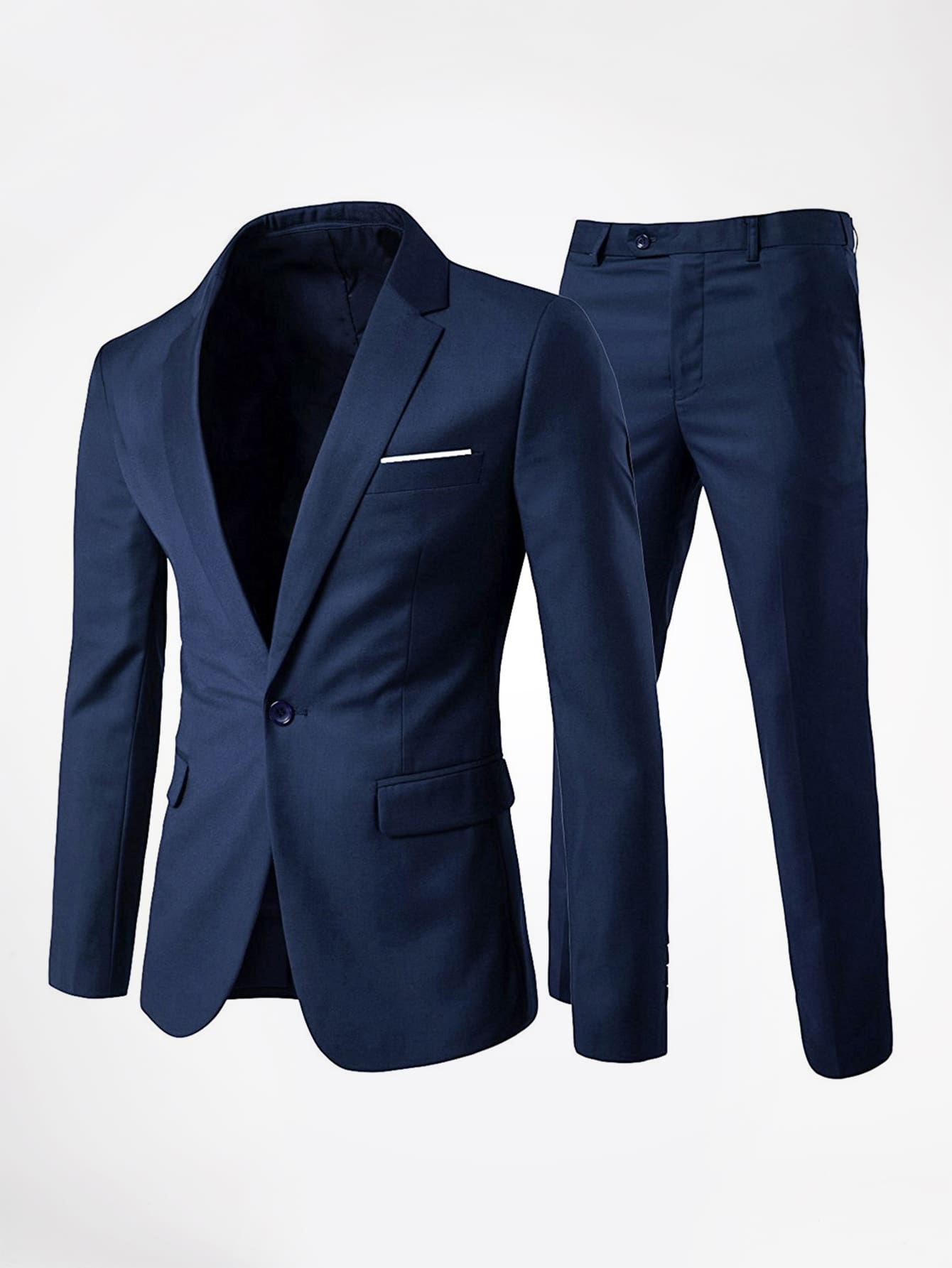 CLOUDSTYLE Men Single Button Blazer