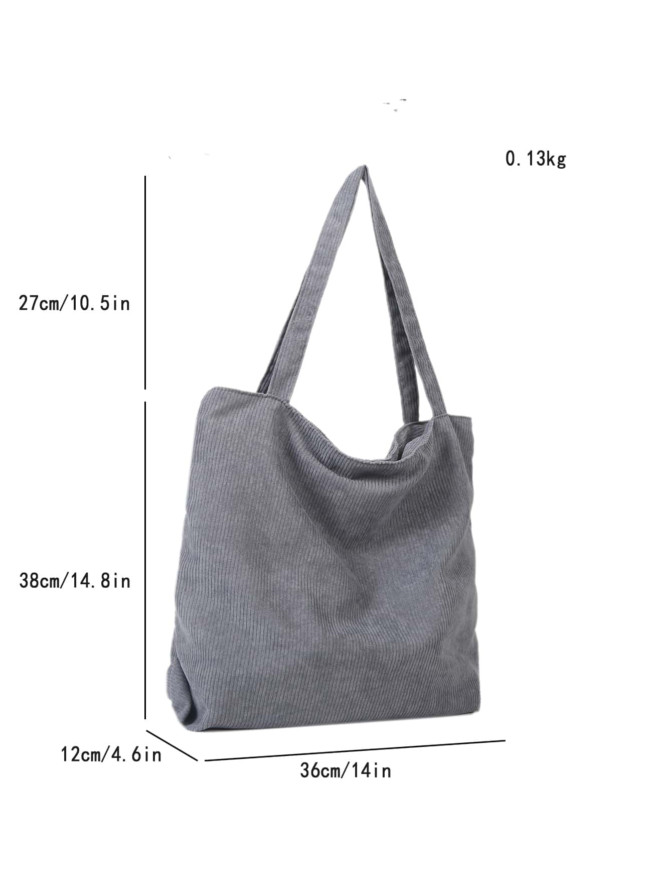 Corduroy Zipper Tote Bag, Women's Fashion Large Capacity Shoulder Bag, Casual Shopping Bag