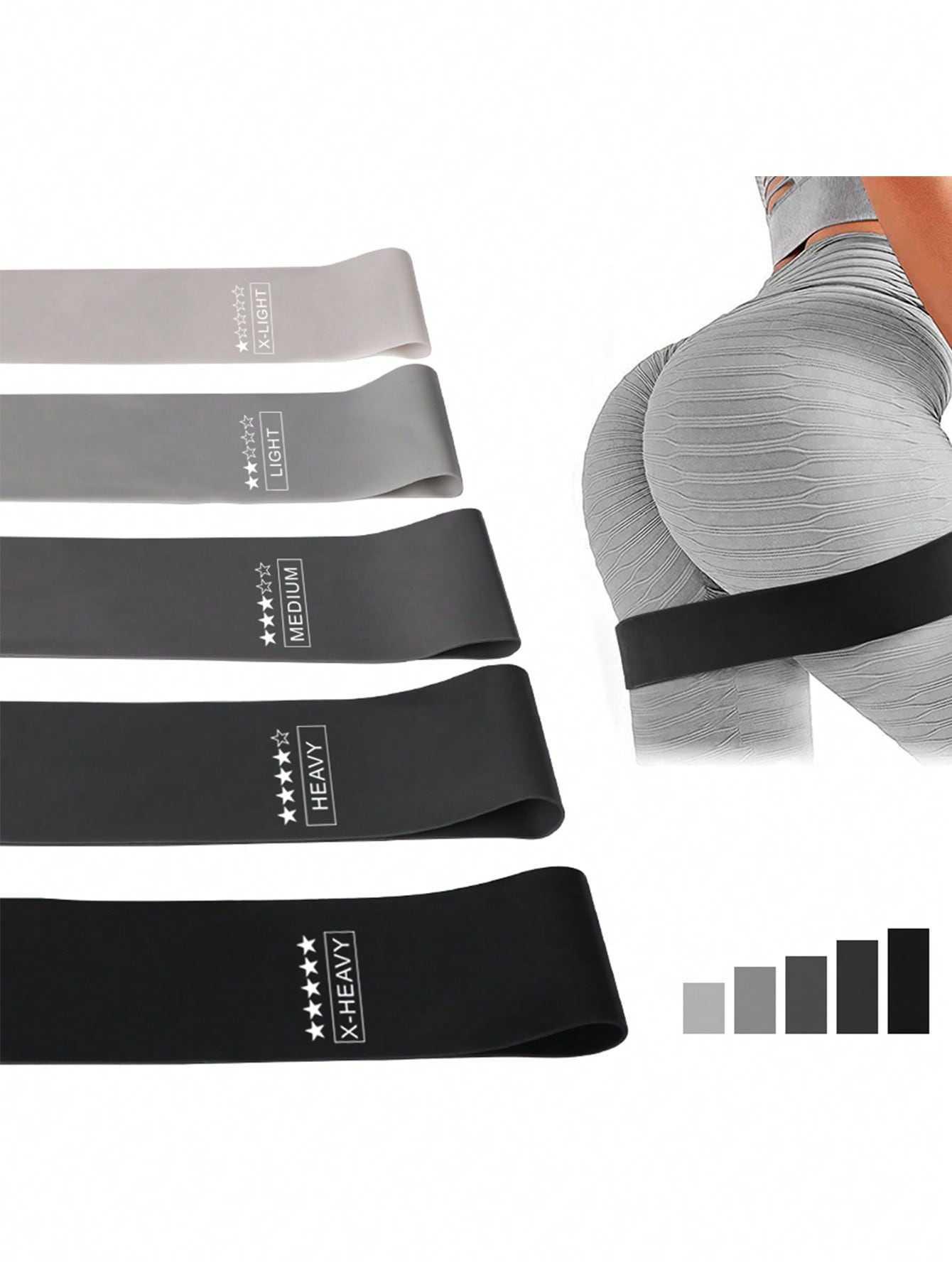 5pcs Latex Sports Fitness Resistance Band