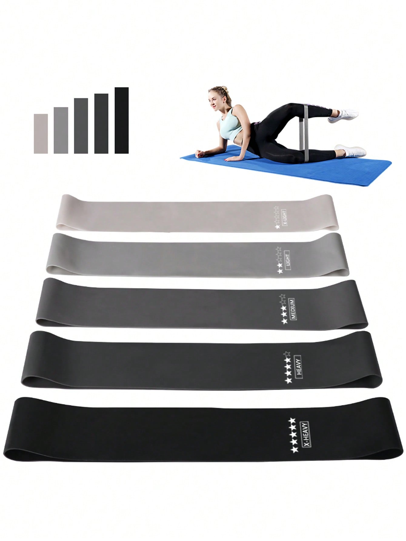 5pcs Latex Sports Fitness Resistance Band