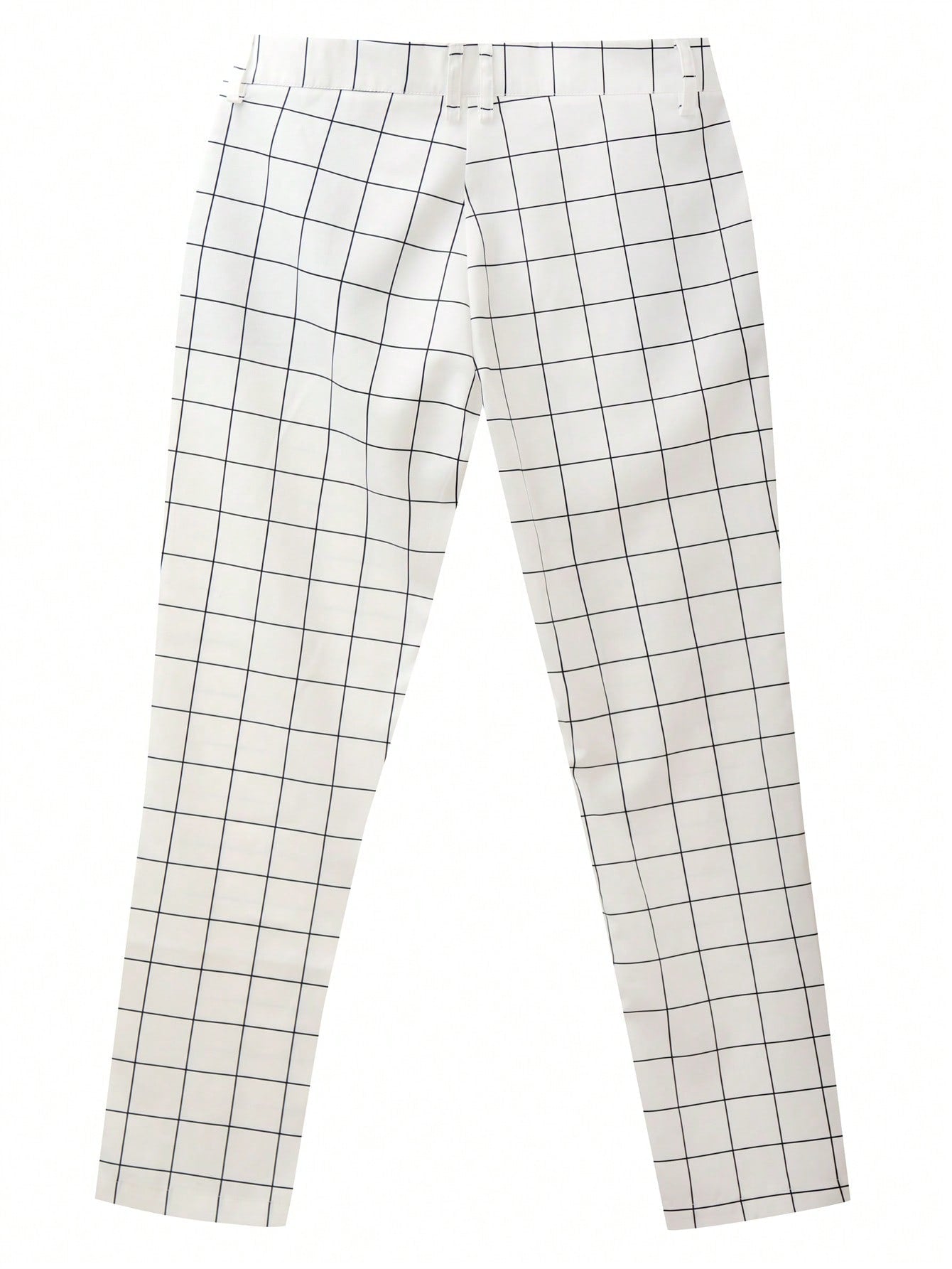 Men Plaid Print Slant Pocket Suit Pants