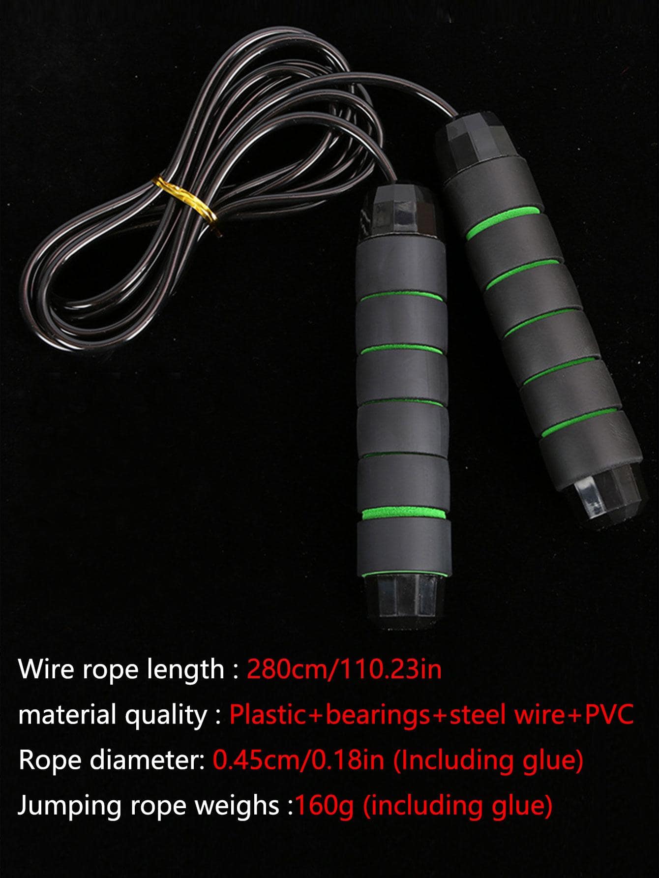 1pc Grip Bearing Speed ABS Jump Skipping Rope