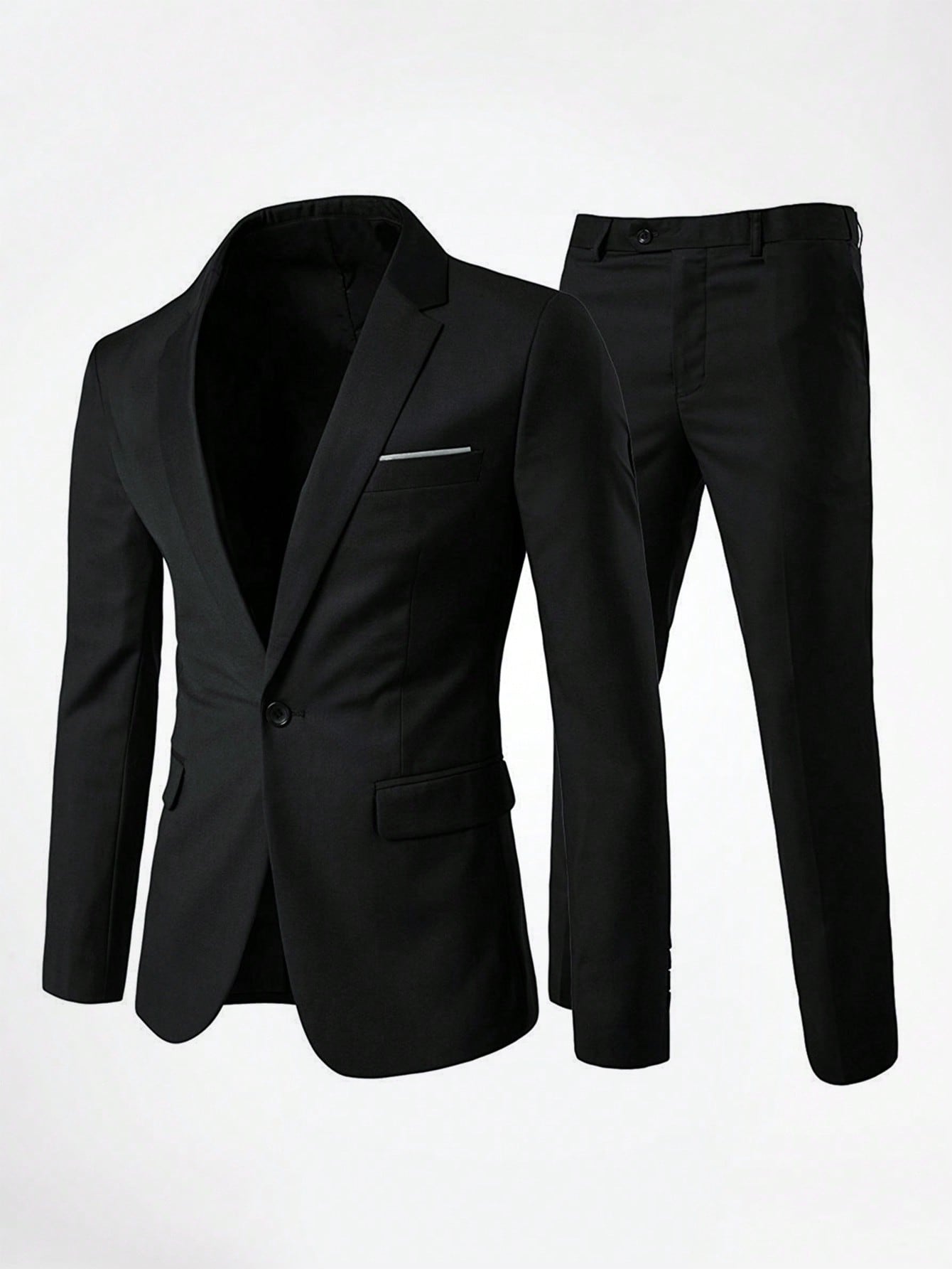 CLOUDSTYLE Men Single Button Blazer