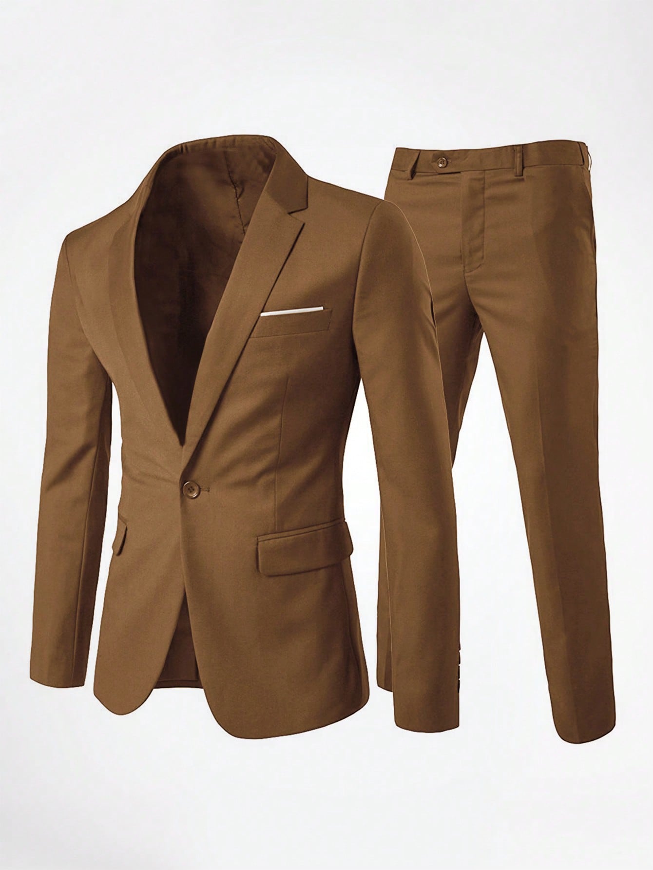 CLOUDSTYLE Men Single Button Blazer