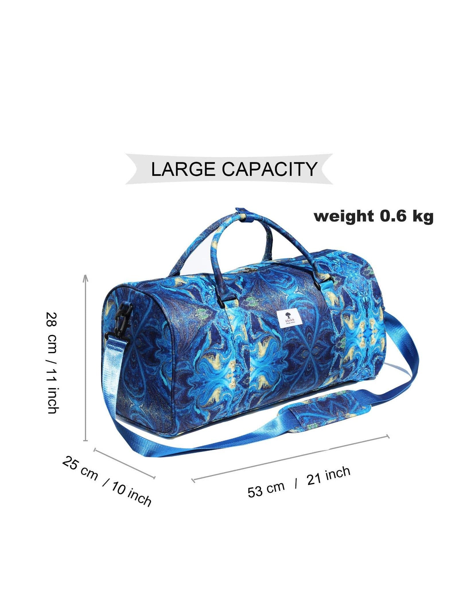 Original Floral Water Resistant Duffel Bag Gym bag Weekender Travel Bag for Gym Beach Travel School Daily Bags