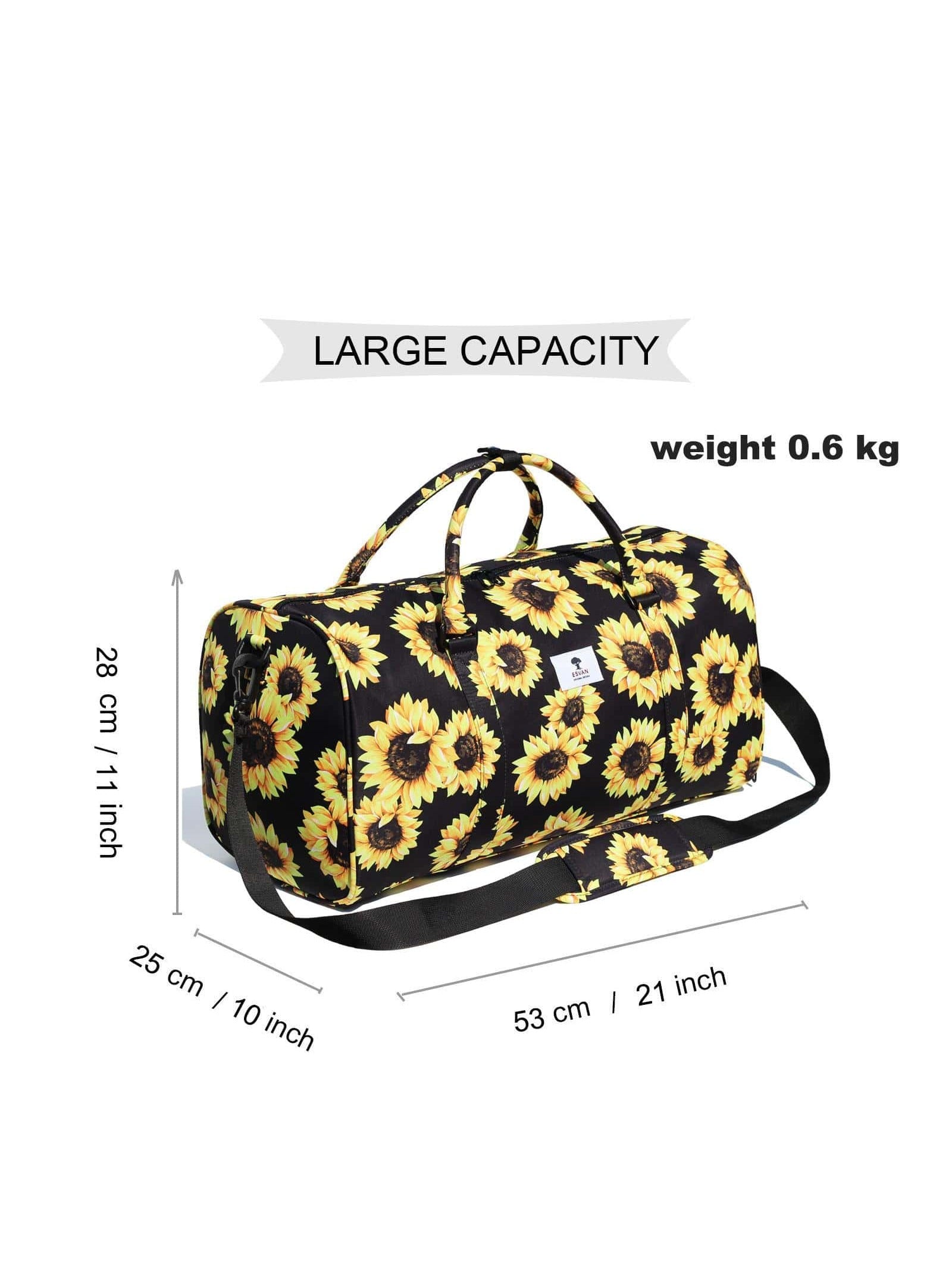 Original Floral Water Resistant Duffel Bag Gym bag Weekender Travel Bag for Gym Beach Travel School Daily Bags