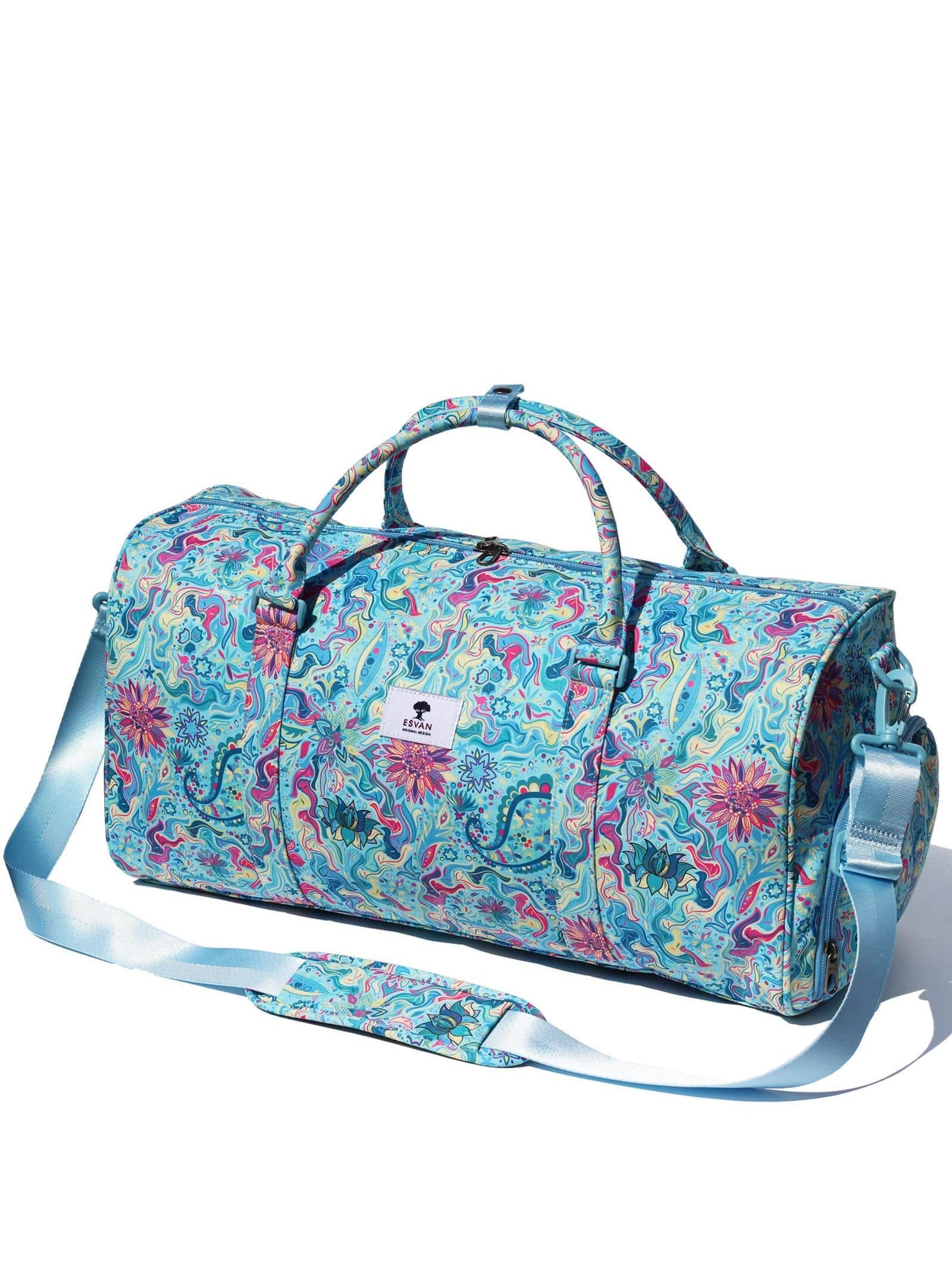 Original Floral Water Resistant Duffel Bag Gym bag Weekender Travel Bag for Gym Beach Travel School Daily Bags