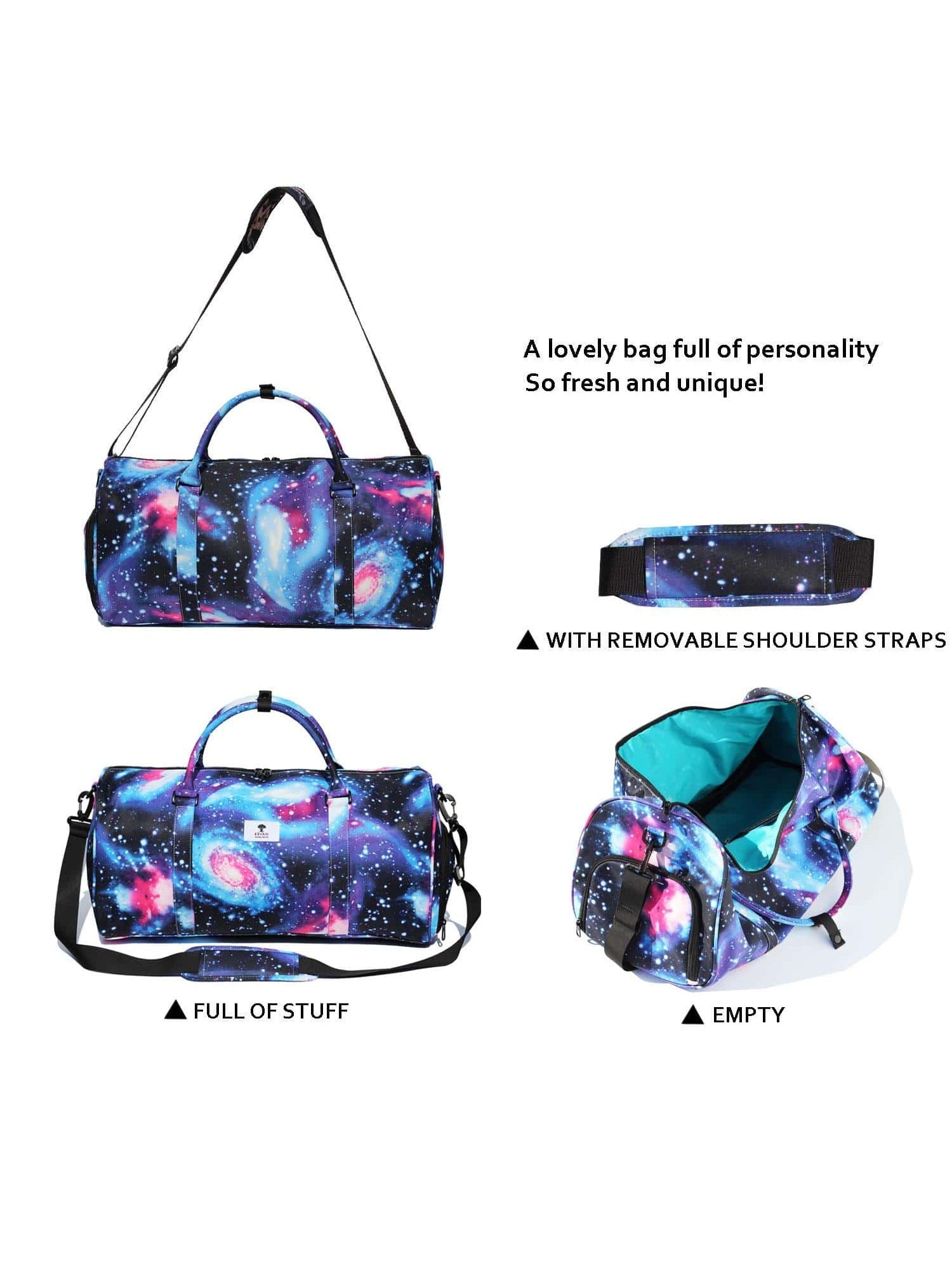 Original Floral Water Resistant Duffel Bag Gym bag Weekender Travel Bag for Gym Beach Travel School Daily Bags