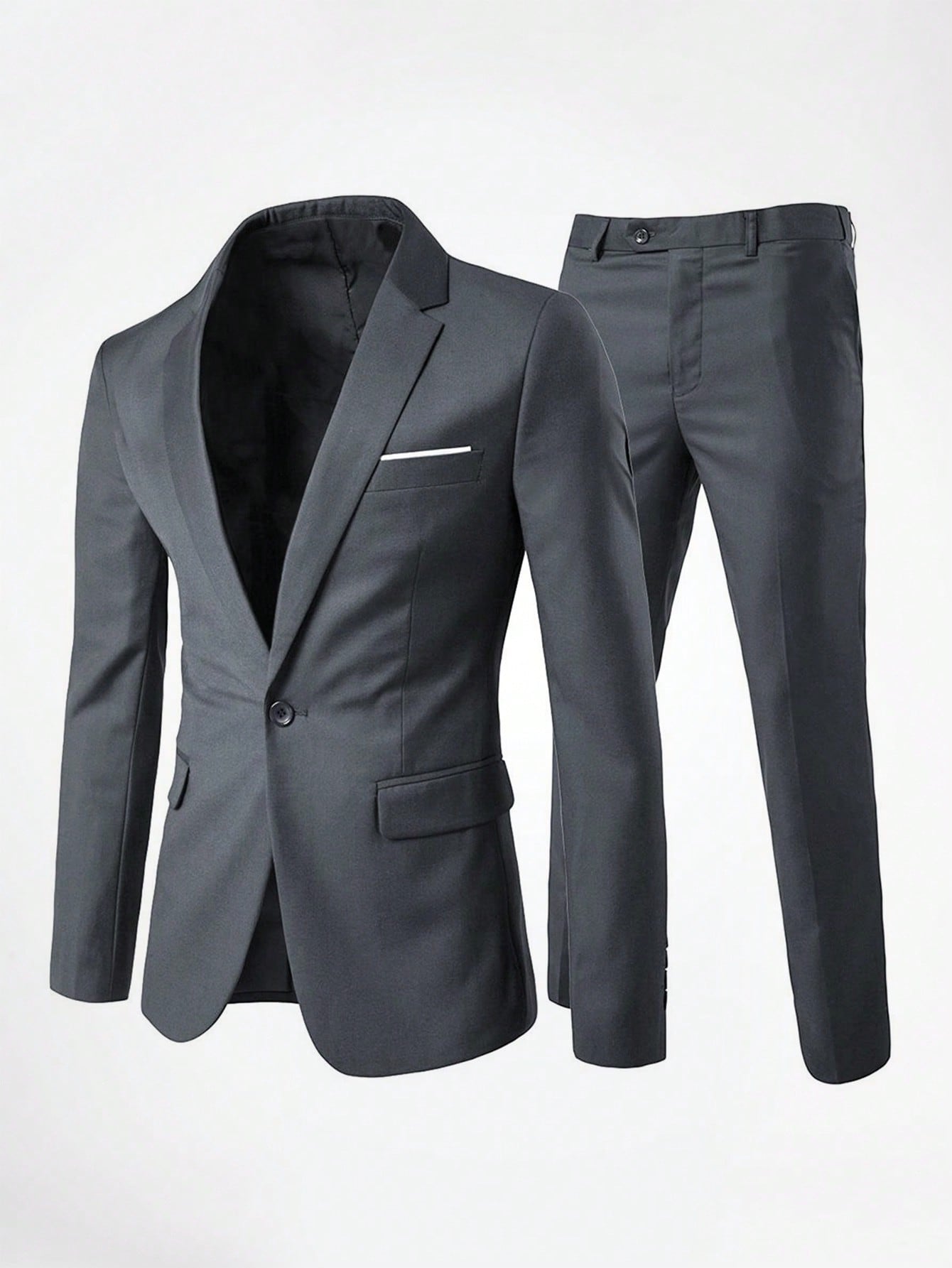 CLOUDSTYLE Men Single Button Blazer