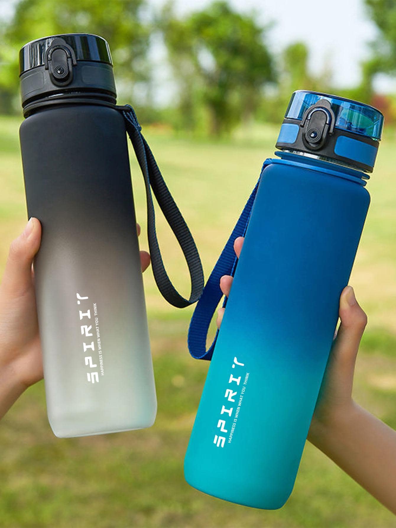 1PC 500ml, 650ml, 1000ml Large Capacity Plastic Gradient Water Cup, Outdoor Sports Water Cup, Direct Drinking Water Bottle For Easy Handling