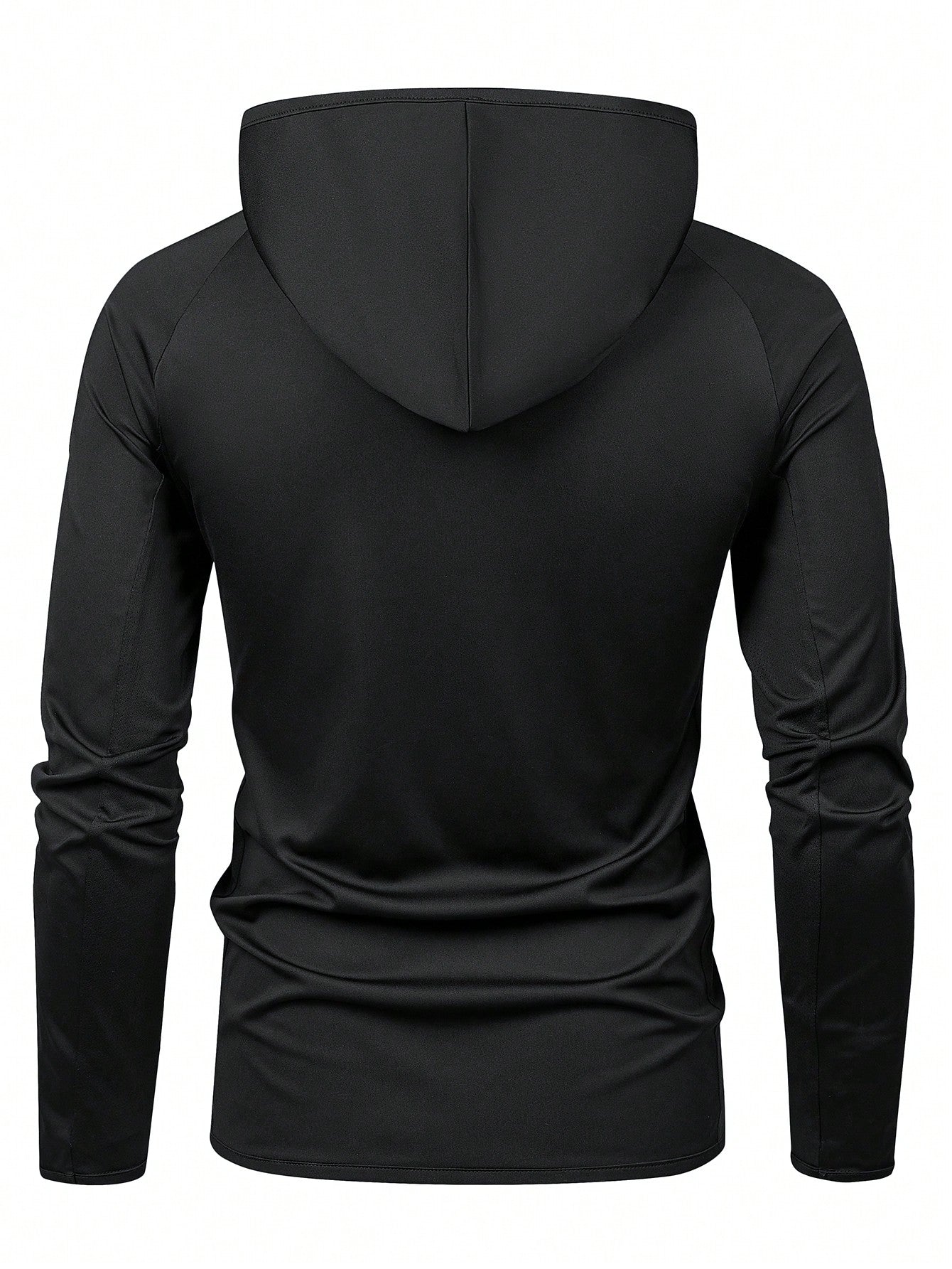 Manfinity Fitness Boyfriend Style Men Letter Zip Up Hooded Sports Jacket Workout Tops Casual Plain Long Sleeve Jacket Jogger Sport Jacket Black Zip Upgym Zip Upblack Zip Up Hoodiejacket For Men Hoodiemen Jacket Hoodie