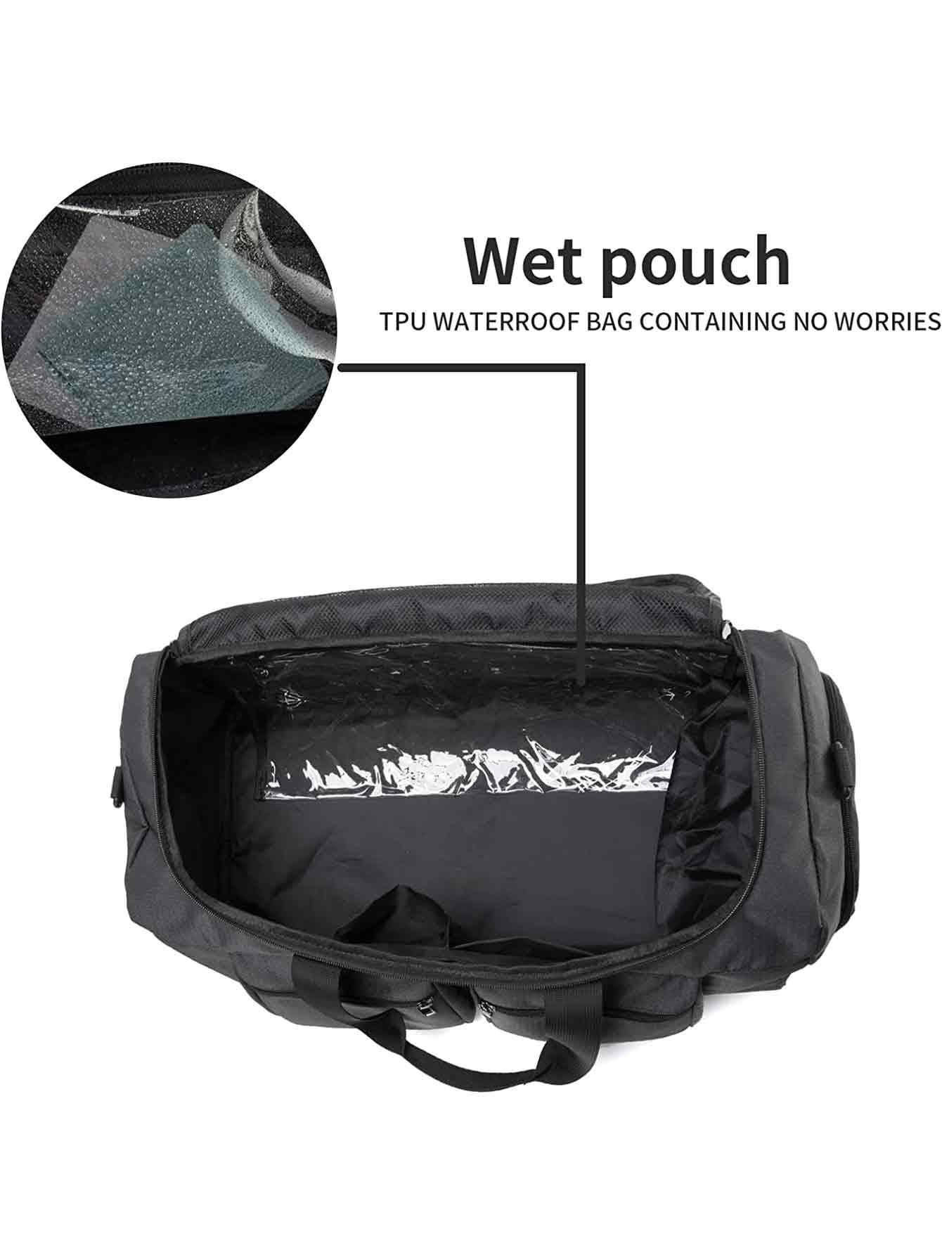 Sports Gym Bag, Travel Weekender Bag For Men Women Duffel Bag With Wet Pocket Large Overnight Bag