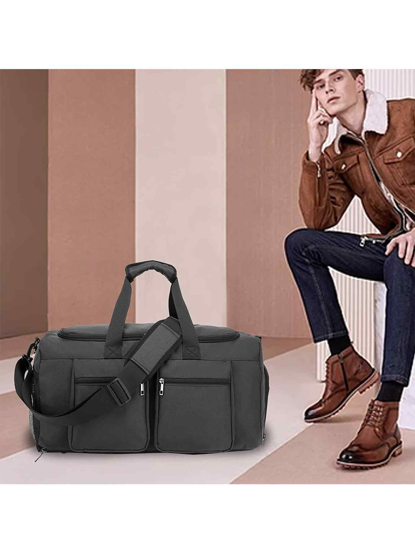 Sports Gym Bag, Travel Weekender Bag For Men Women Duffel Bag With Wet Pocket Large Overnight Bag