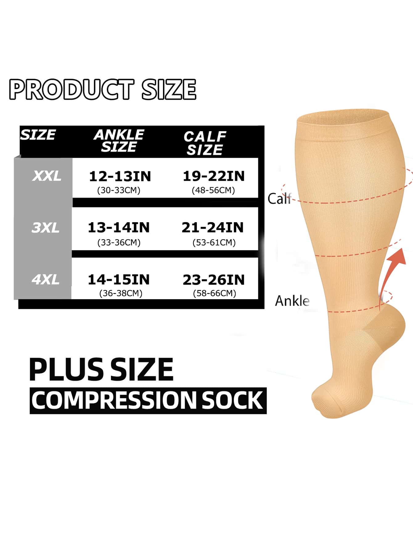 Plus Size Copper Sports Compression Socks For Women Pregnancy