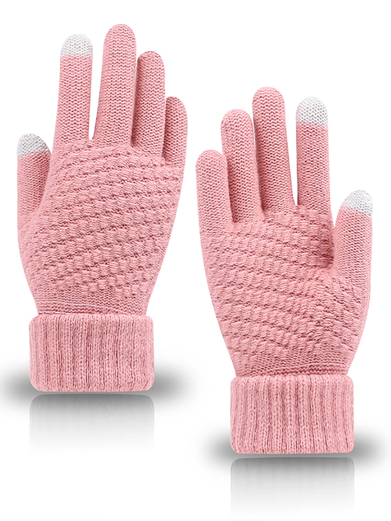 4 Pairs Women's Winter Touchscreen Gloves With Wool Lining Knit Gloves And Elastic Cuffs, Warm And Convenient For Texting