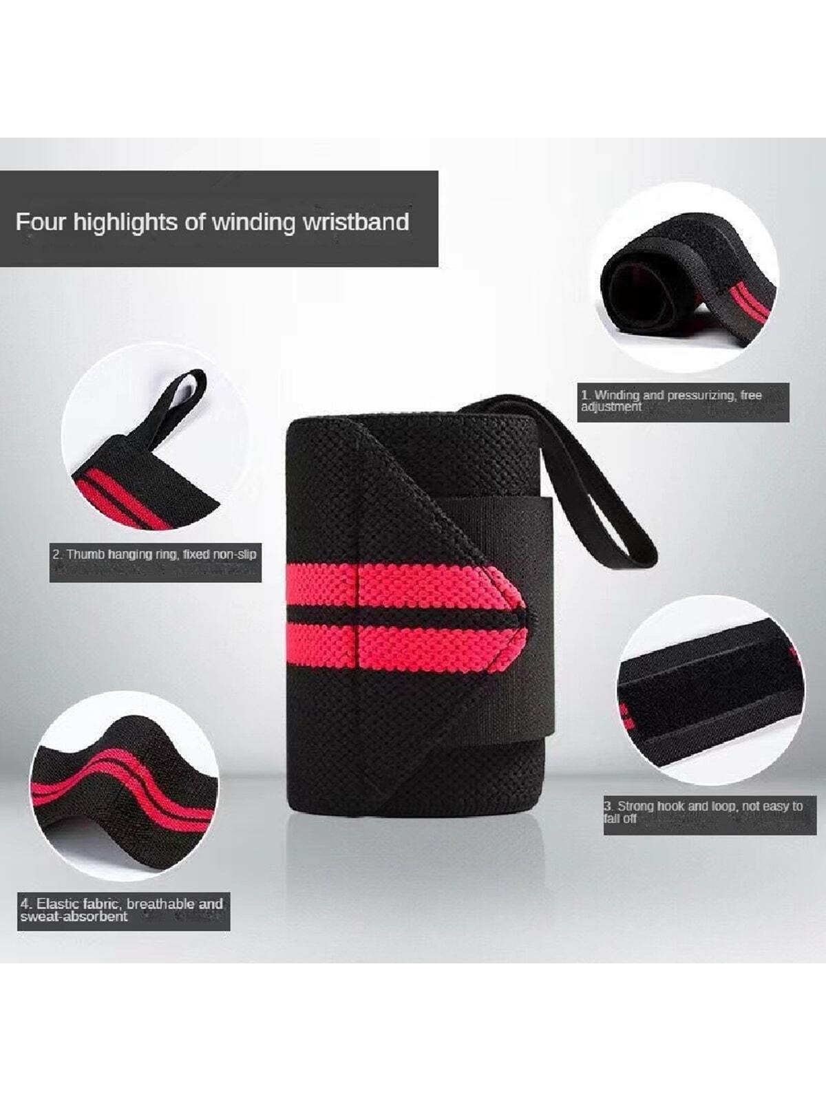 1pair Wrap-style Wristband For Wrist Protection During Weightlifting And Gym Training