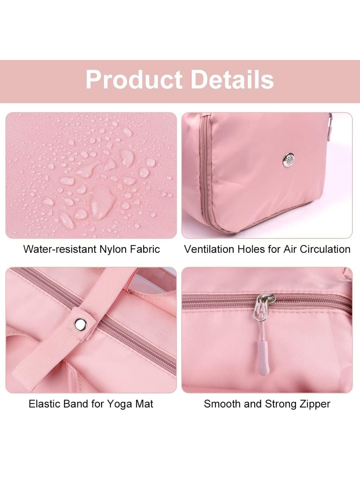 Gym Bag Travel Bag Women Men Travel Duffel Bag With Shoes Compartment Sports Gym Tote Bag Weekend Bag Overnight Bag Yoga Mat Bag For Swimming, Basketball Pink