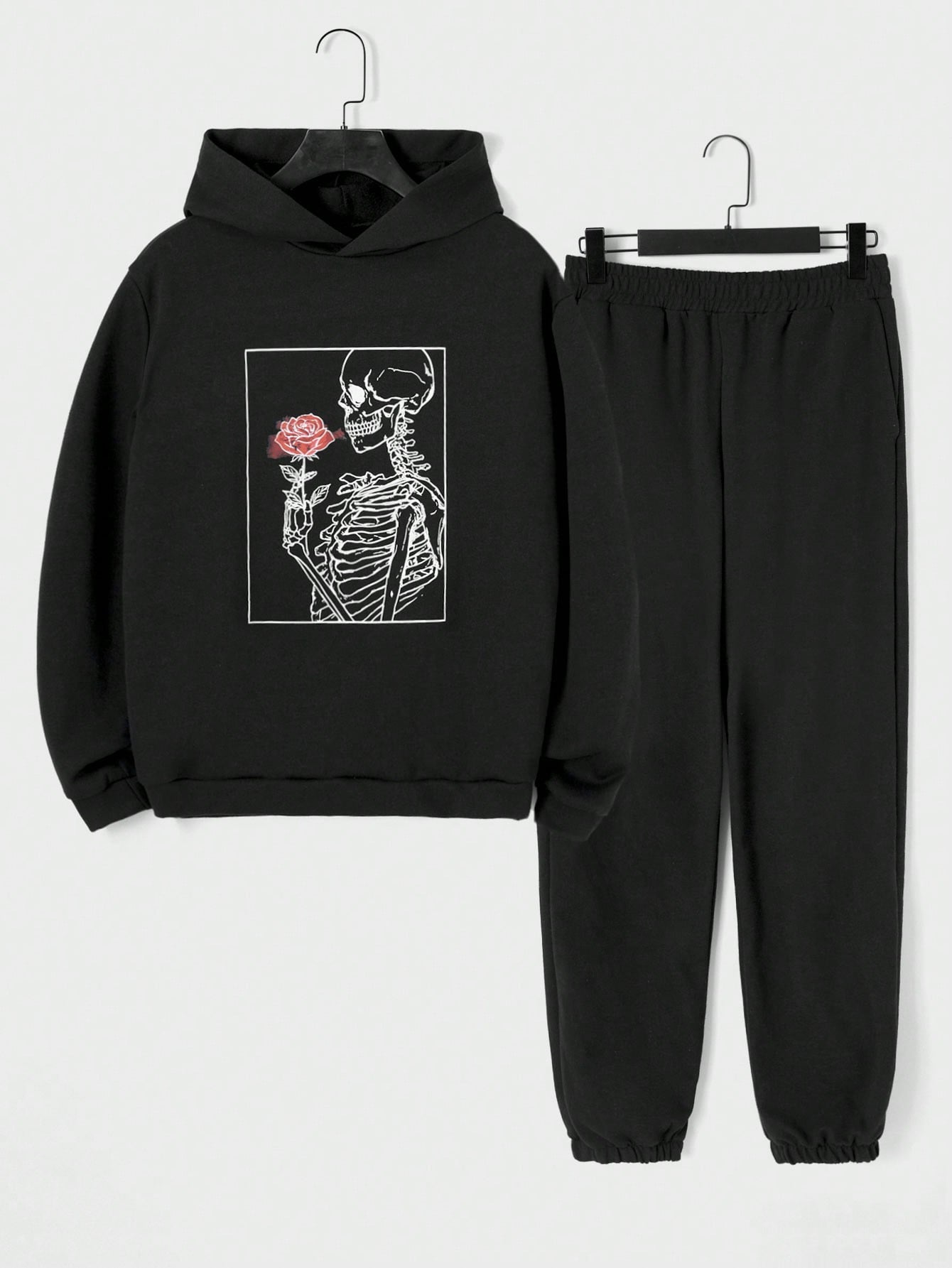 Men Skeleton Print Hoodie