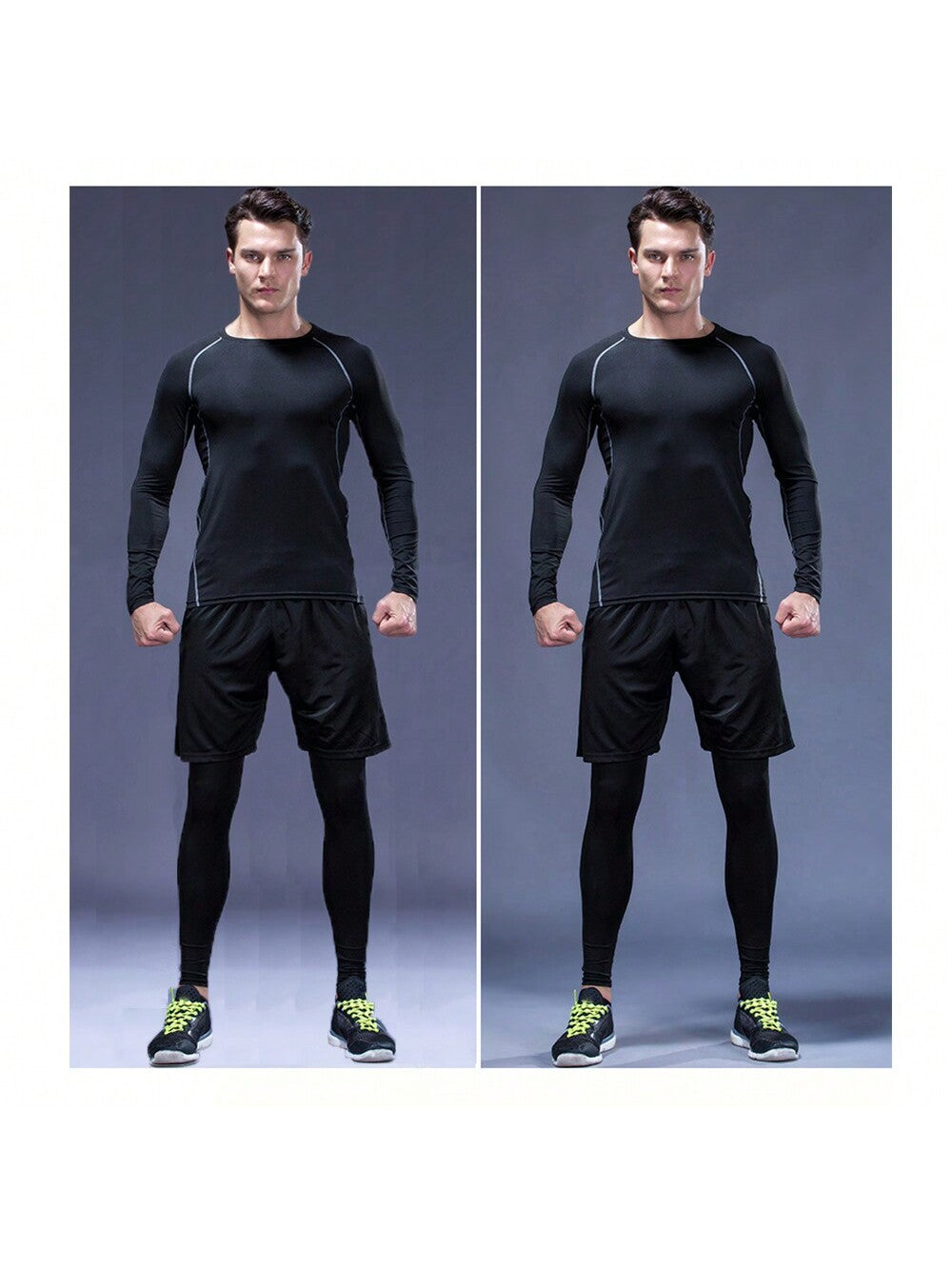 3pcs/Set Boyfriend Style Men's Fitness Clothing Set, Quick-Drying, Tight Training Suit For Running, Basketball, Gym All Seasons Gym Clothes Boyfriend Style Men, Athletic Suit, Tracksuit Boyfriend Style Men Shorts Set