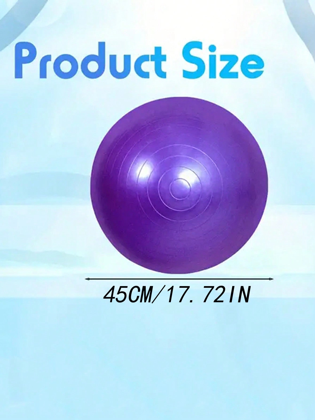 1pc Thickened Anti-Slip Explosion-Proof Yoga Ball (45cm/17.72in) With Pump, For Pilates, Physical, And Core Balance Training - Perfect For Home Gym And Office Use