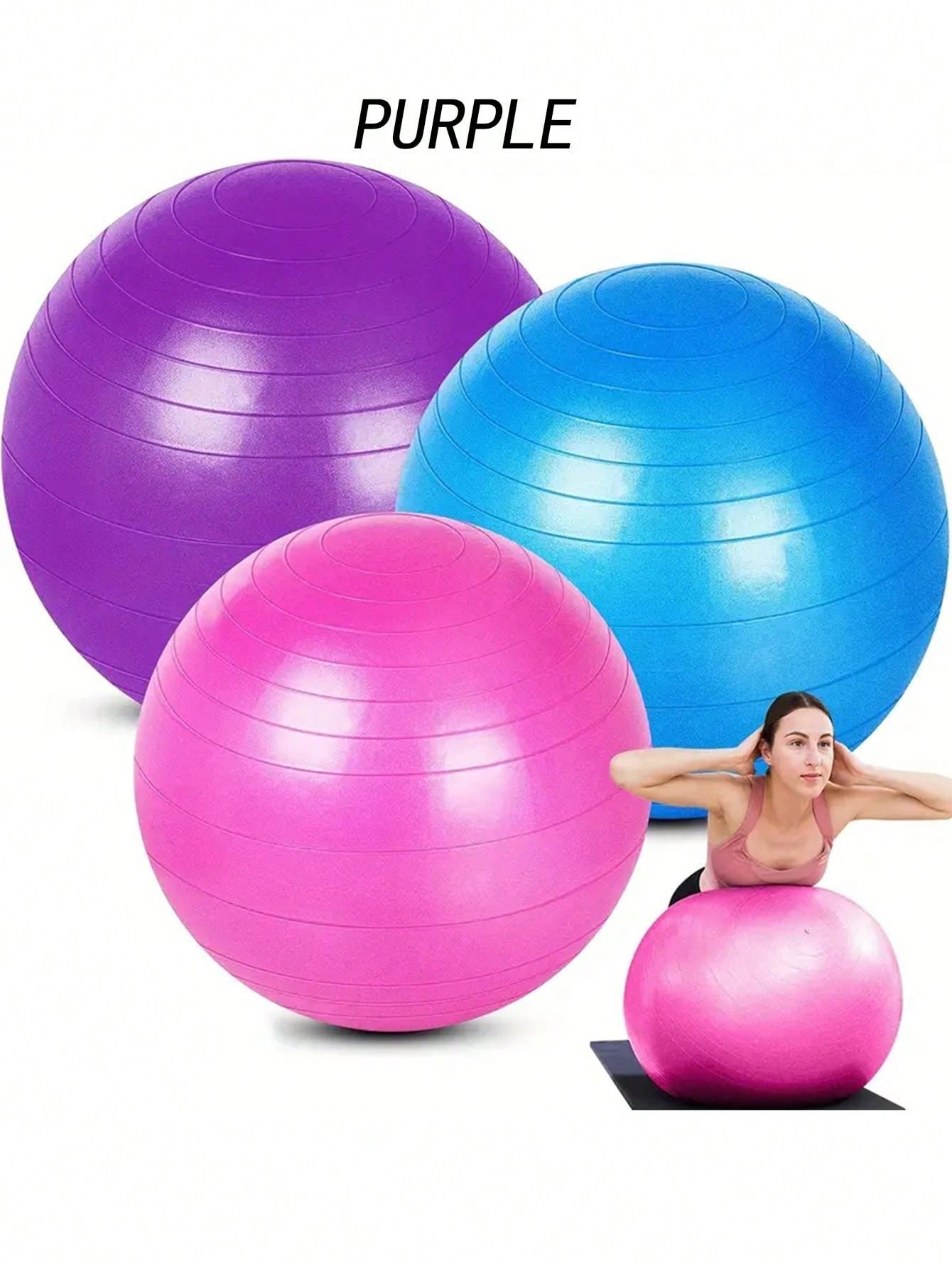 1pc Thickened Anti-Slip Explosion-Proof Yoga Ball (45cm/17.72in) With Pump, For Pilates, Physical, And Core Balance Training - Perfect For Home Gym And Office Use