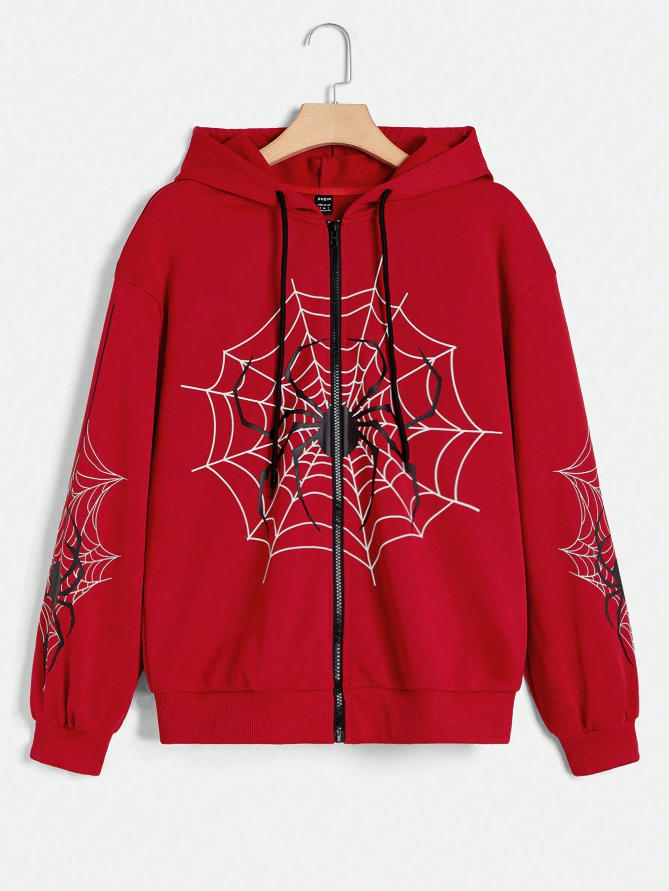 EZwear Women's Red Spider Print Hooded Sweatshirt