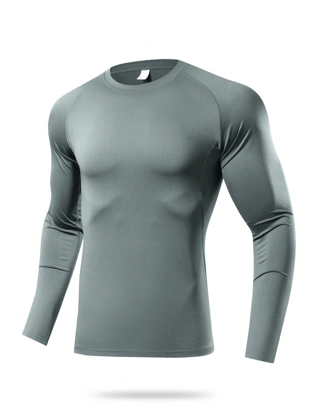 1pc Men's Compression Long Sleeve Fitness Top, Sweat-Wicking High Elasticity Base Layer For Core Workout