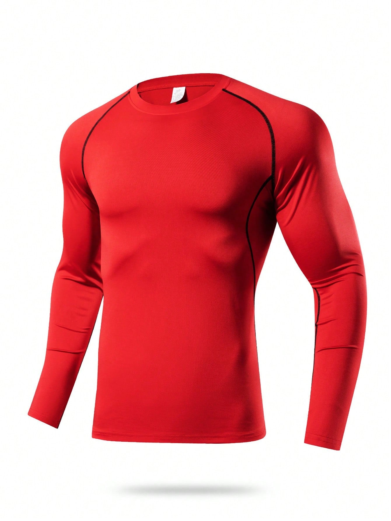 1pc Men's Compression Long Sleeve Fitness Top, Sweat-Wicking High Elasticity Base Layer For Core Workout