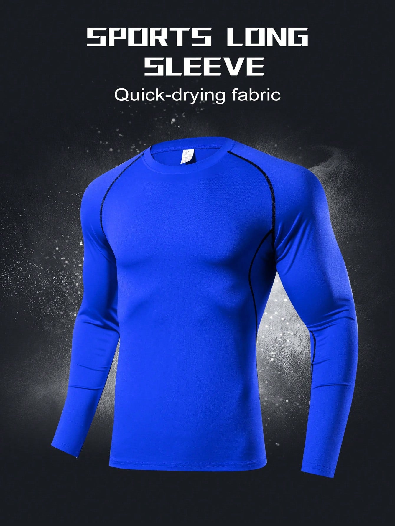 1pc Men's Compression Long Sleeve Fitness Top, Sweat-Wicking High Elasticity Base Layer For Core Workout