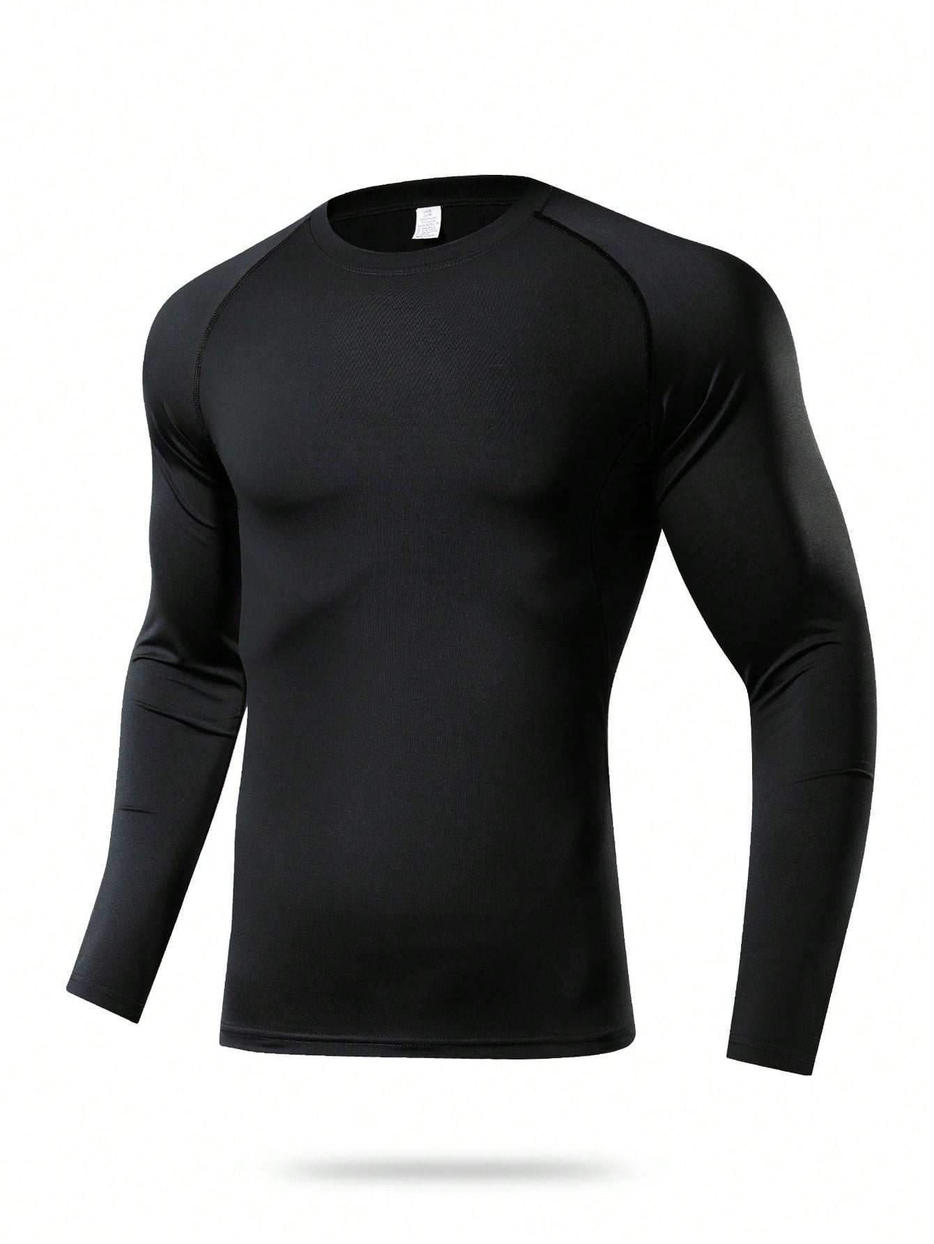 1pc Men's Compression Long Sleeve Fitness Top, Sweat-Wicking High Elasticity Base Layer For Core Workout