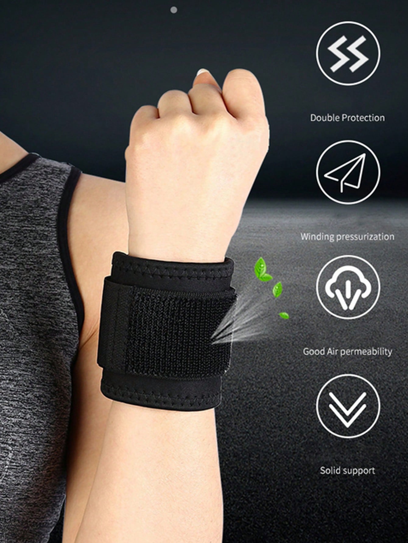 1pc Adjustable Compression Wrist Wrap For Men, Suitable For Outdoor Activities/fitness/running/basketball/badminton/volleyball, Weightlifting Armguard