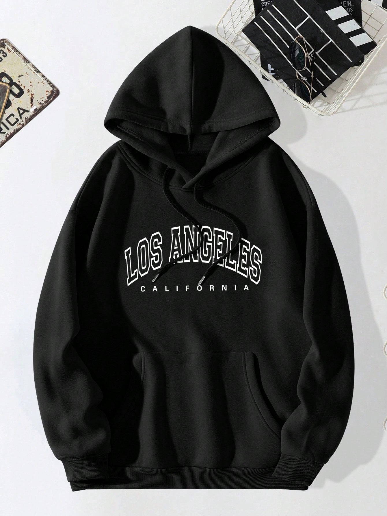 Men Letter Graphic Drawstring Hoodie