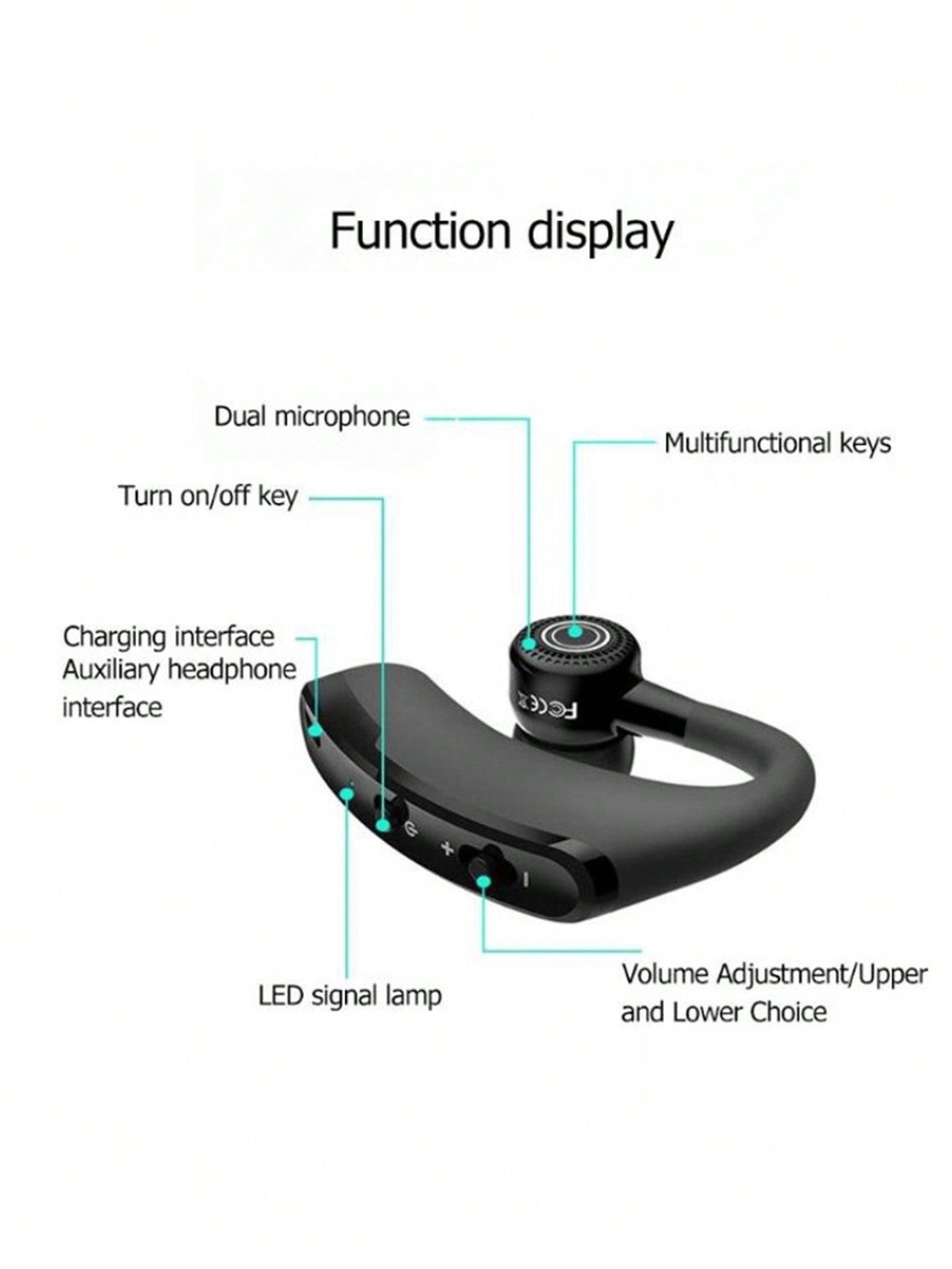 V9 Business CSR Bluetooth Wireless Earphone With Ear Hook, Stereo Sound