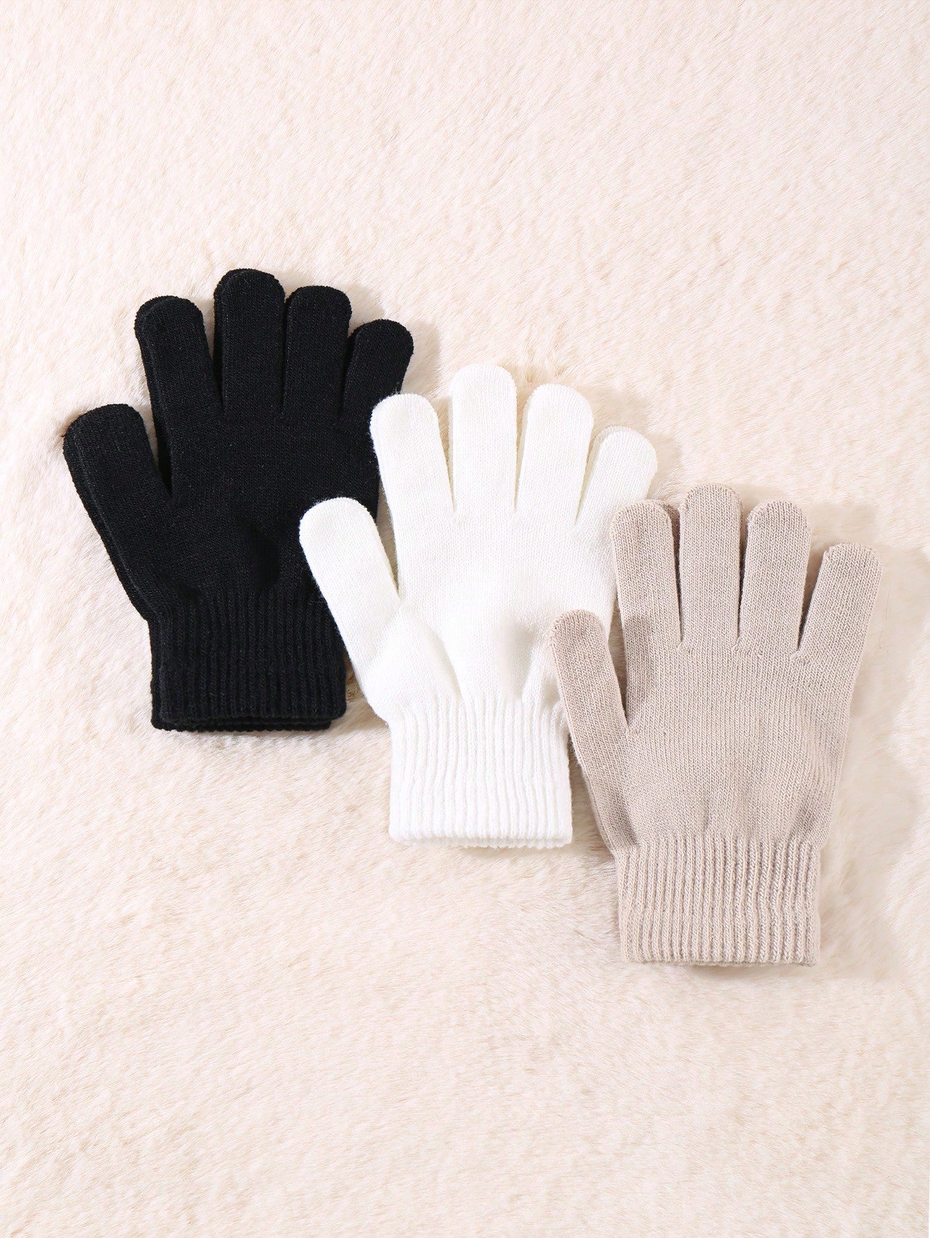 6 Pairs Winter Magic Gloves Black Knit Gloves Warm Stretchy Gloves For Cosplay Costume Cold Weather Halloween