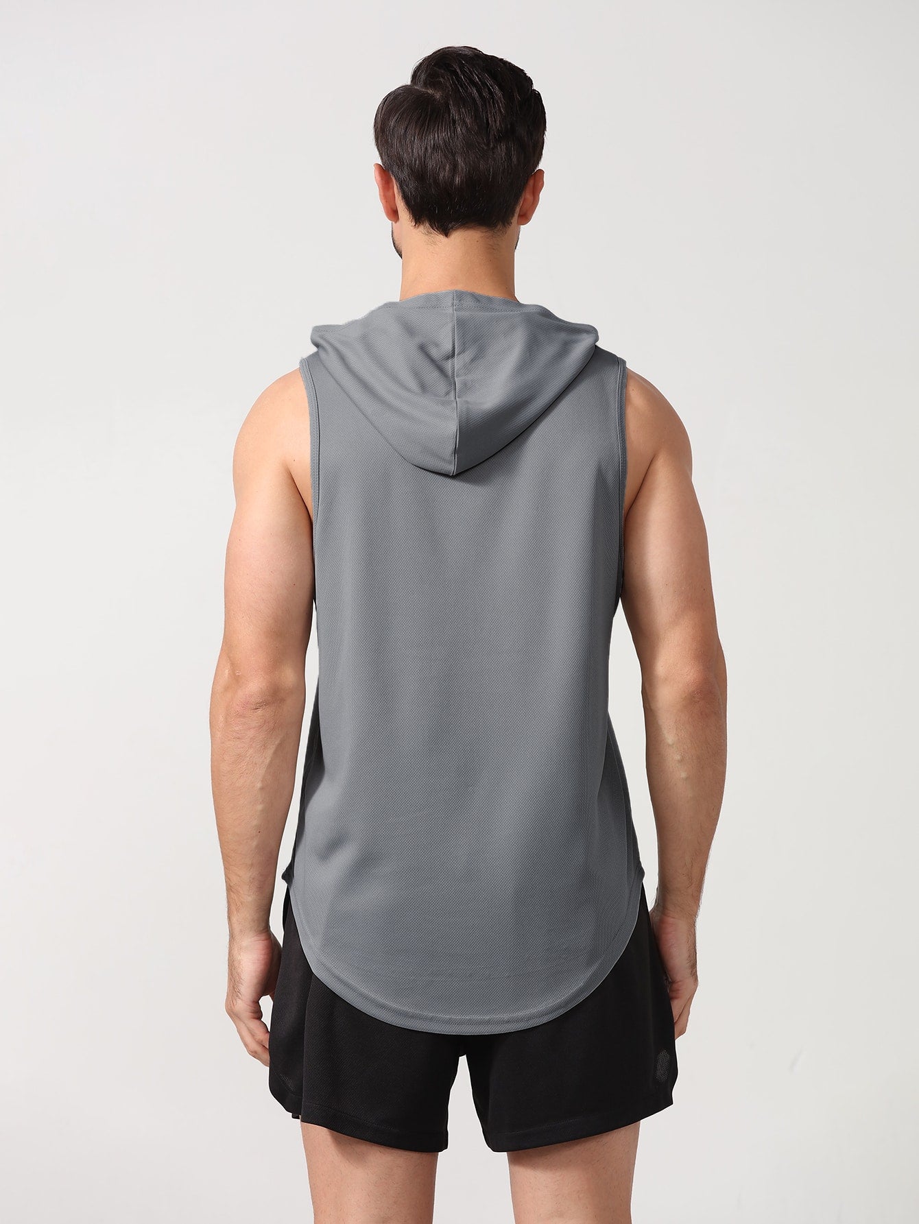 Boyfriend Style Men's Sports Sleeveless Hooded Tank Top, Outdoor Running Fitness Quick-Dry Tank Top Gym Clothes Boyfriend Style Men Basic