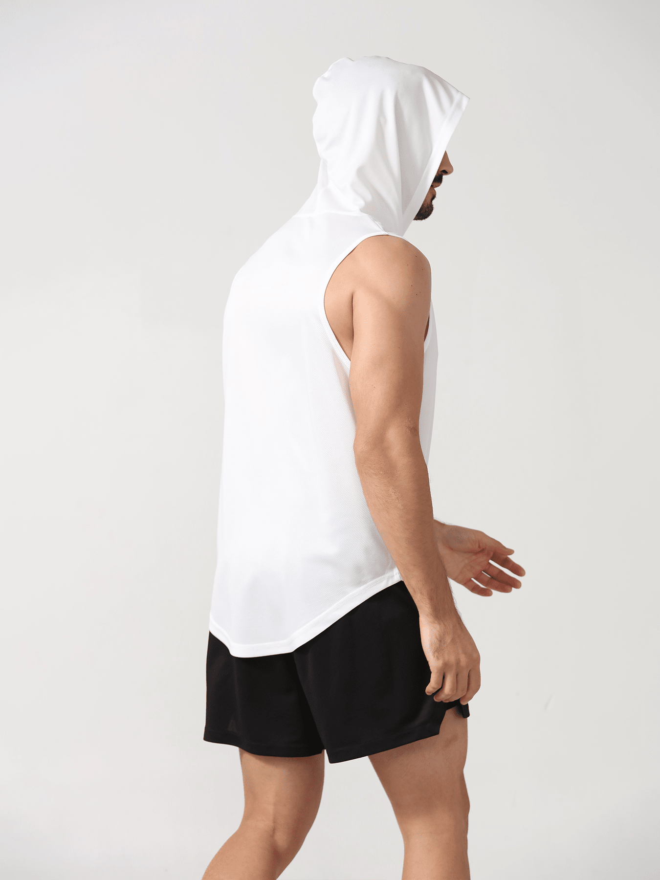 Boyfriend Style Men's Sports Hooded Tank Top For Outdoor Running, Fitness, Quick Dry Gym Clothes Boyfriend Style Men Basic T Shirt