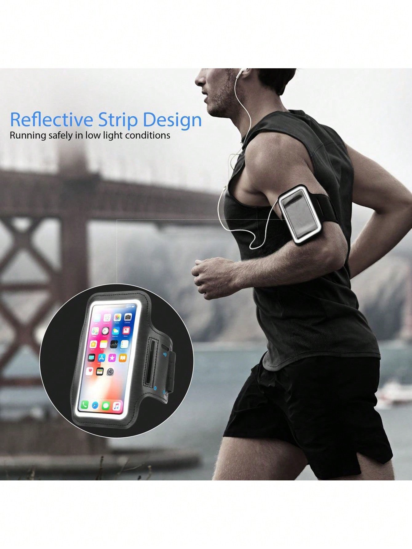 Insten Running Armband Cell Phone Holder for iPhone 15/15 Pro/14/14 Pro/13/13 Pro/12/12 Pro/11/11 Pro/X (up to 6.25